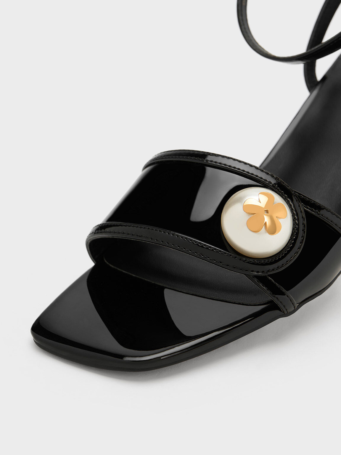 GUCCI Crystal-Embellished Satin Sandals in Black | Endource