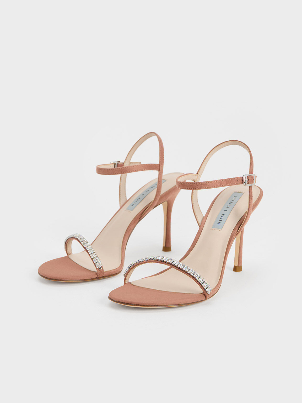 Ambrosia Textured Gem-Embellished Ankle-Strap Pumps - Nude