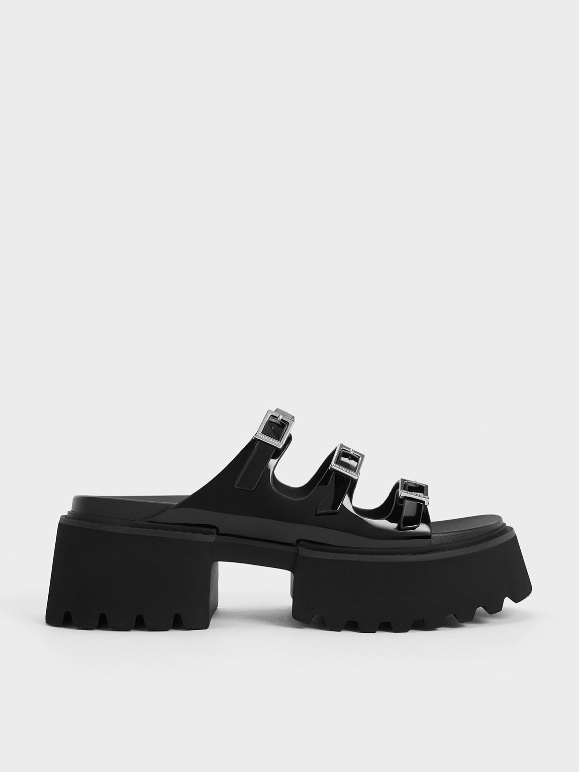 TALIA Chunky Platform Sandals - Black PU – AJ VOYAGE