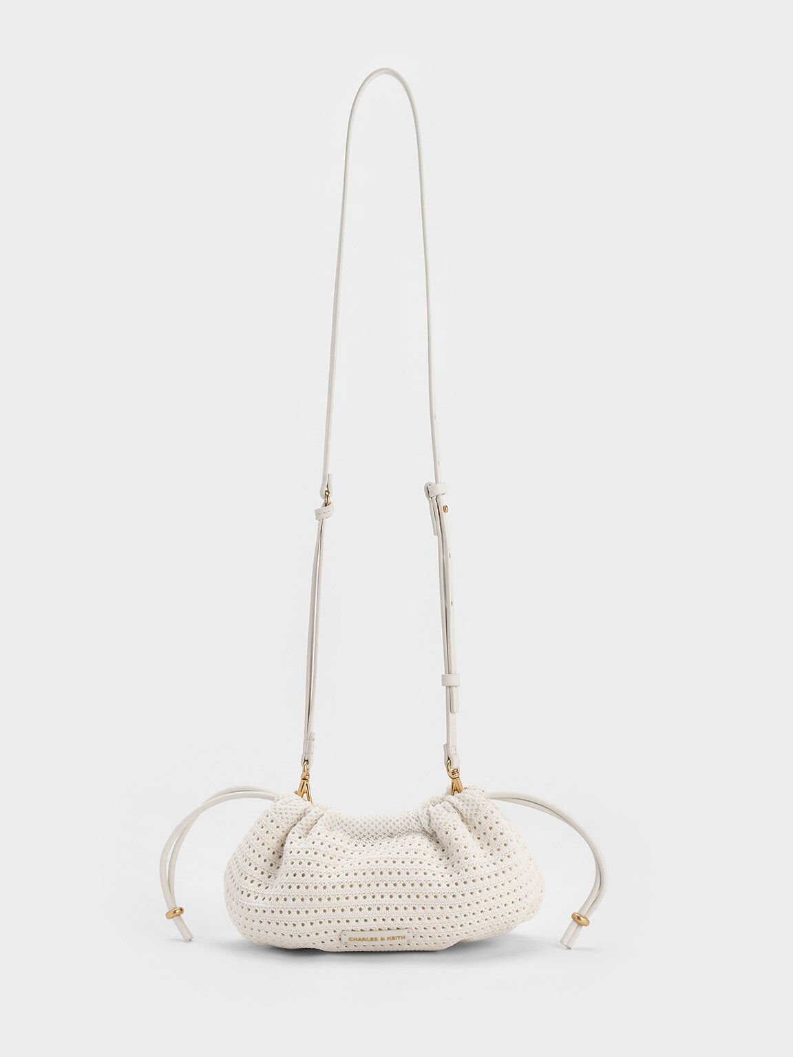 Ida Knitted Chain-Handle Clutch, Cream, hi-res