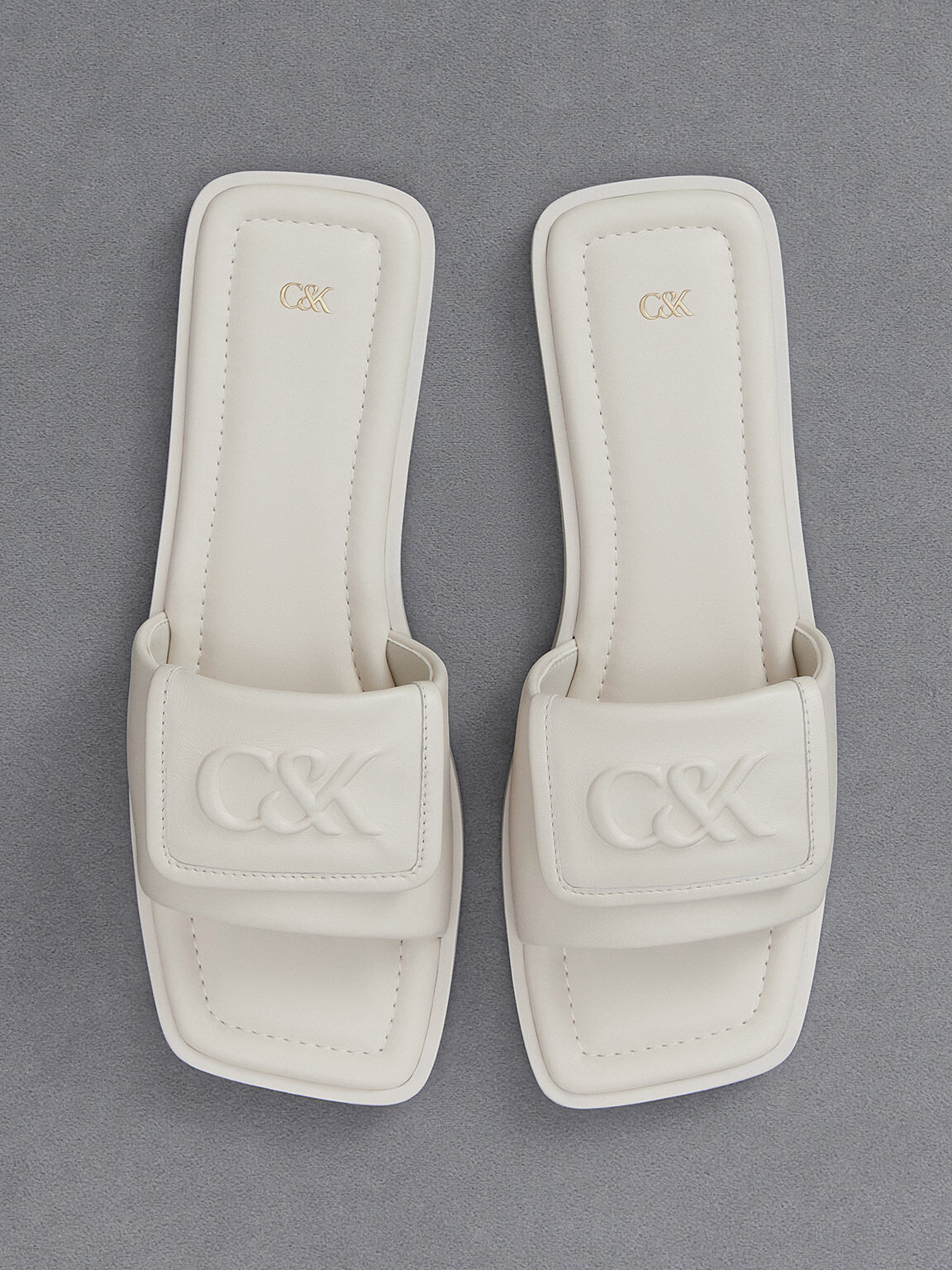 Calvin Klein Sandals Mens Sz 9 White Slide Monogram Debossed Casual Summer  Shoes | eBay