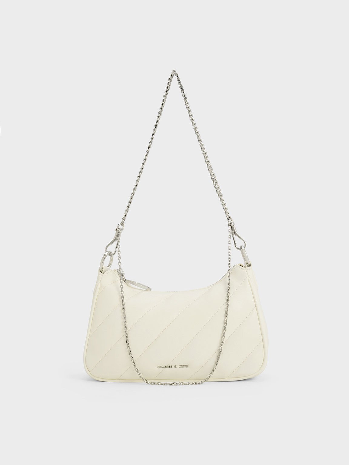 Philomena Puffy Chain-Strap Crossbody Bag, Cream, hi-res