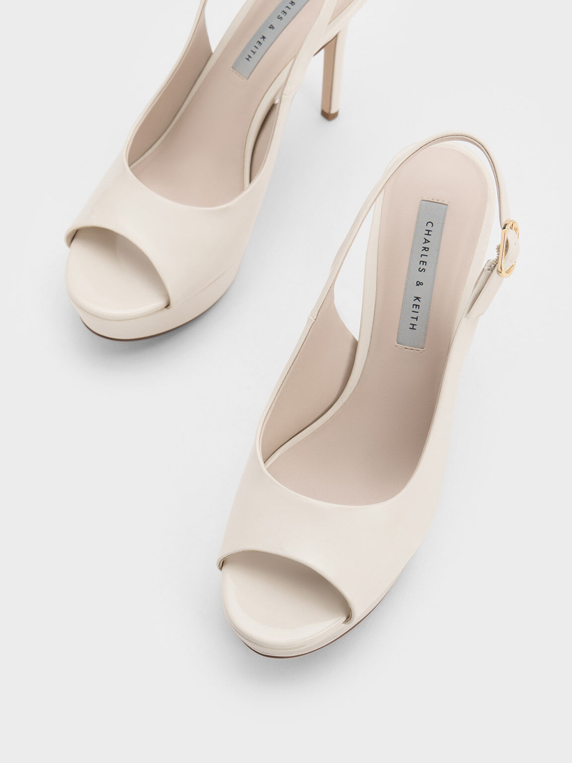 Chalk Open-Toe Sandals - CHARLES & KEITH IN