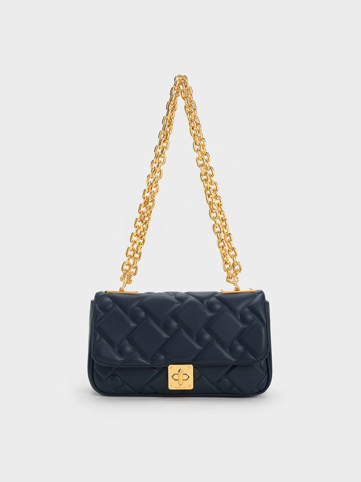 Tillie Quilted Chain Bag - Navy