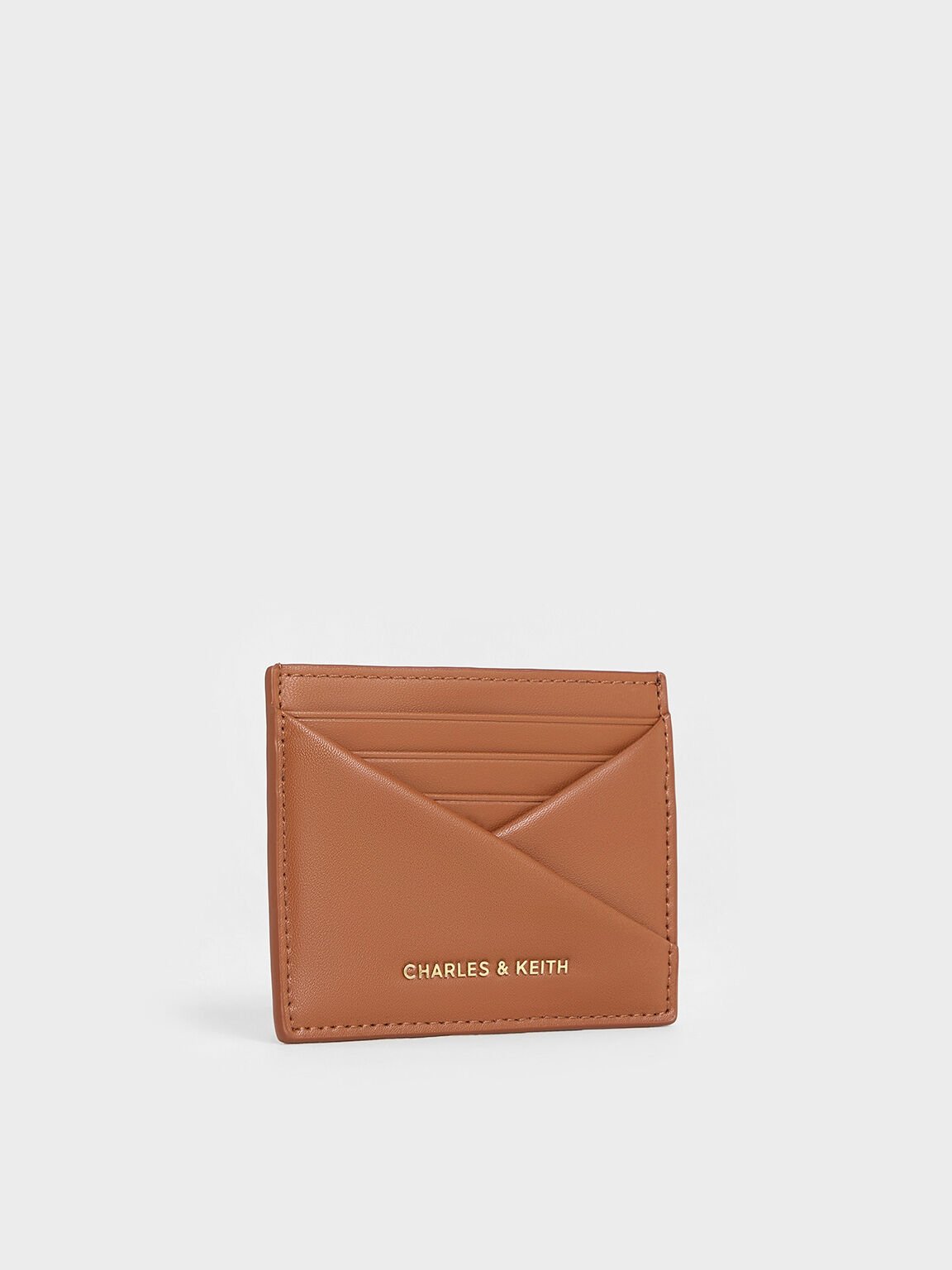 Midori Geometric Card Holder, Tan, hi-res