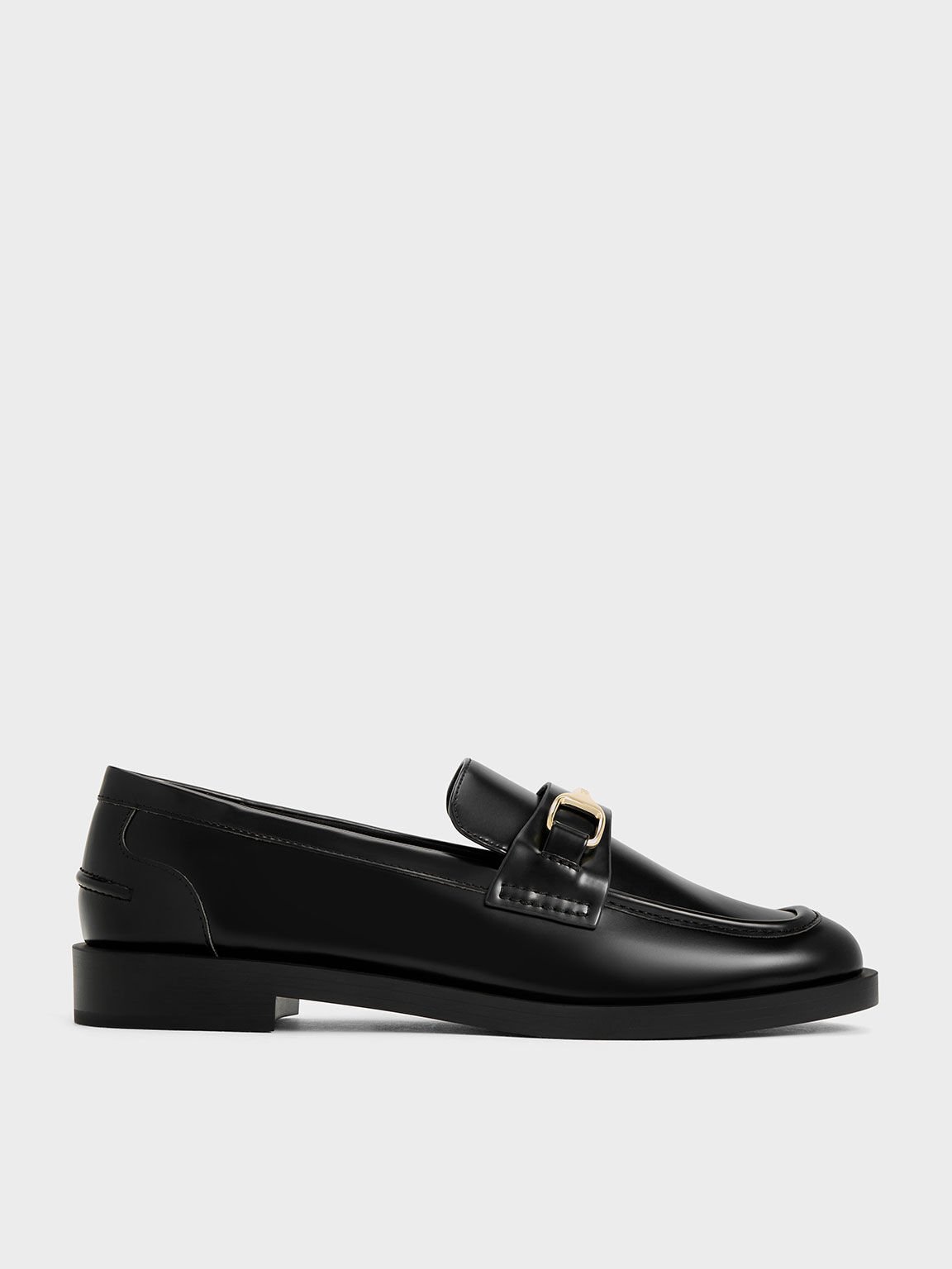 Leslie Metallic-Accent Loafers, Black Box, hi-res