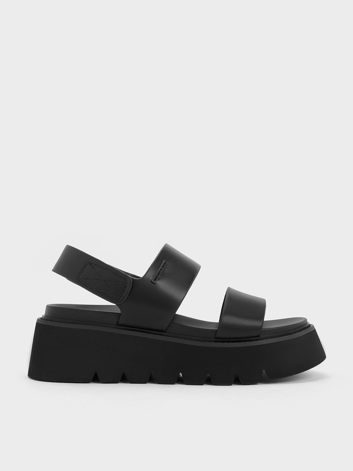 High Heel Chunky Platform Heel Sandals (Black/White) – The Kawaii Factory