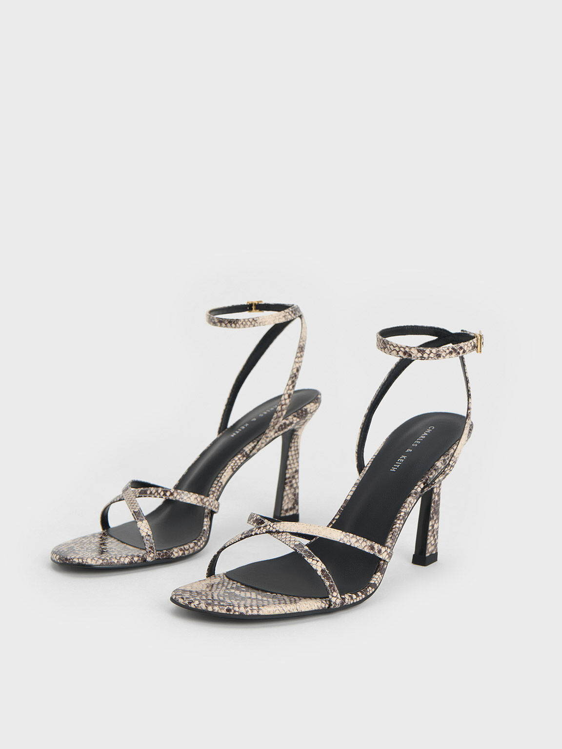 New Look clear strap heeled sandals in black | ASOS