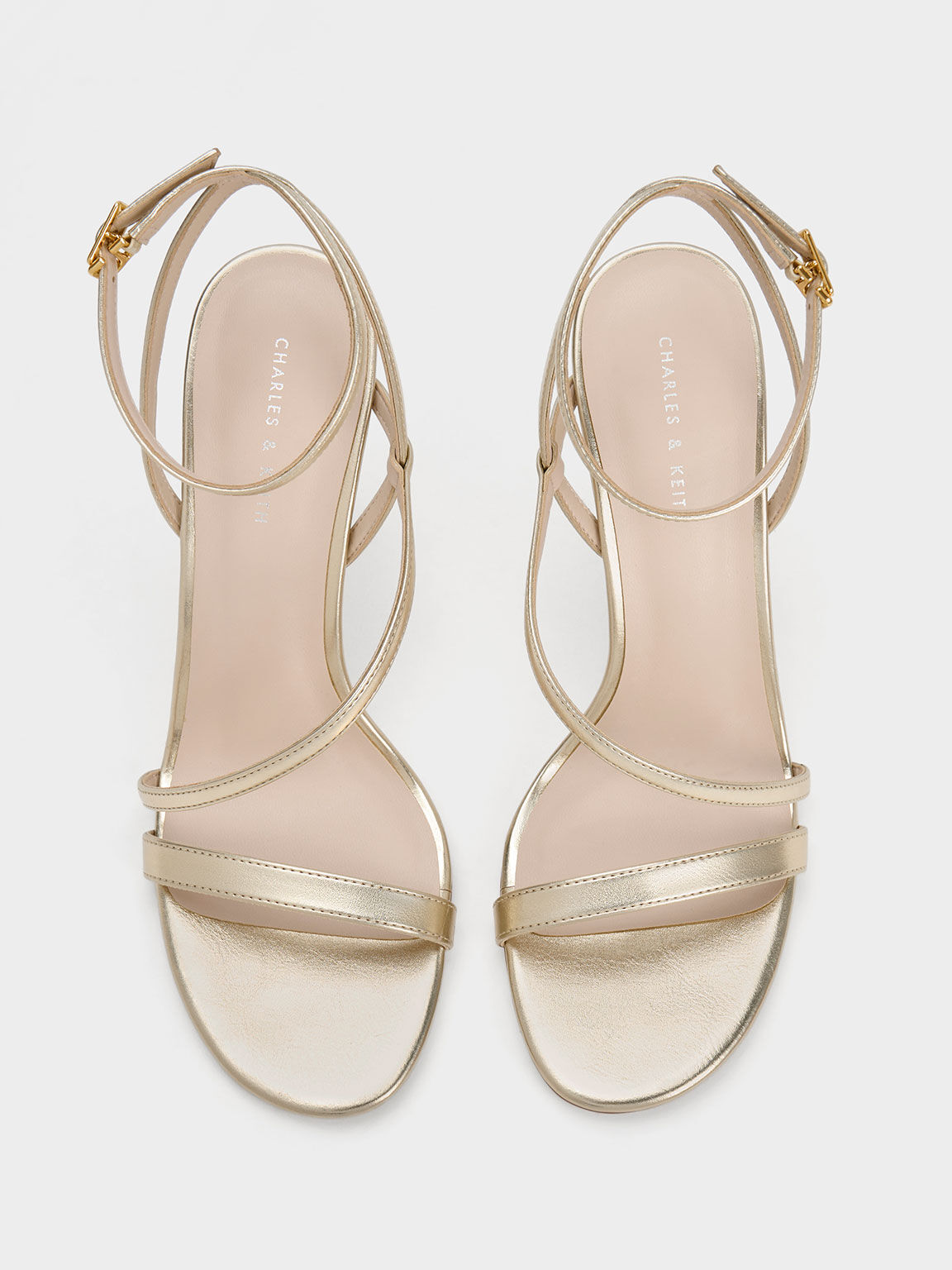 Guess Gold Strappy Heeled Sandals