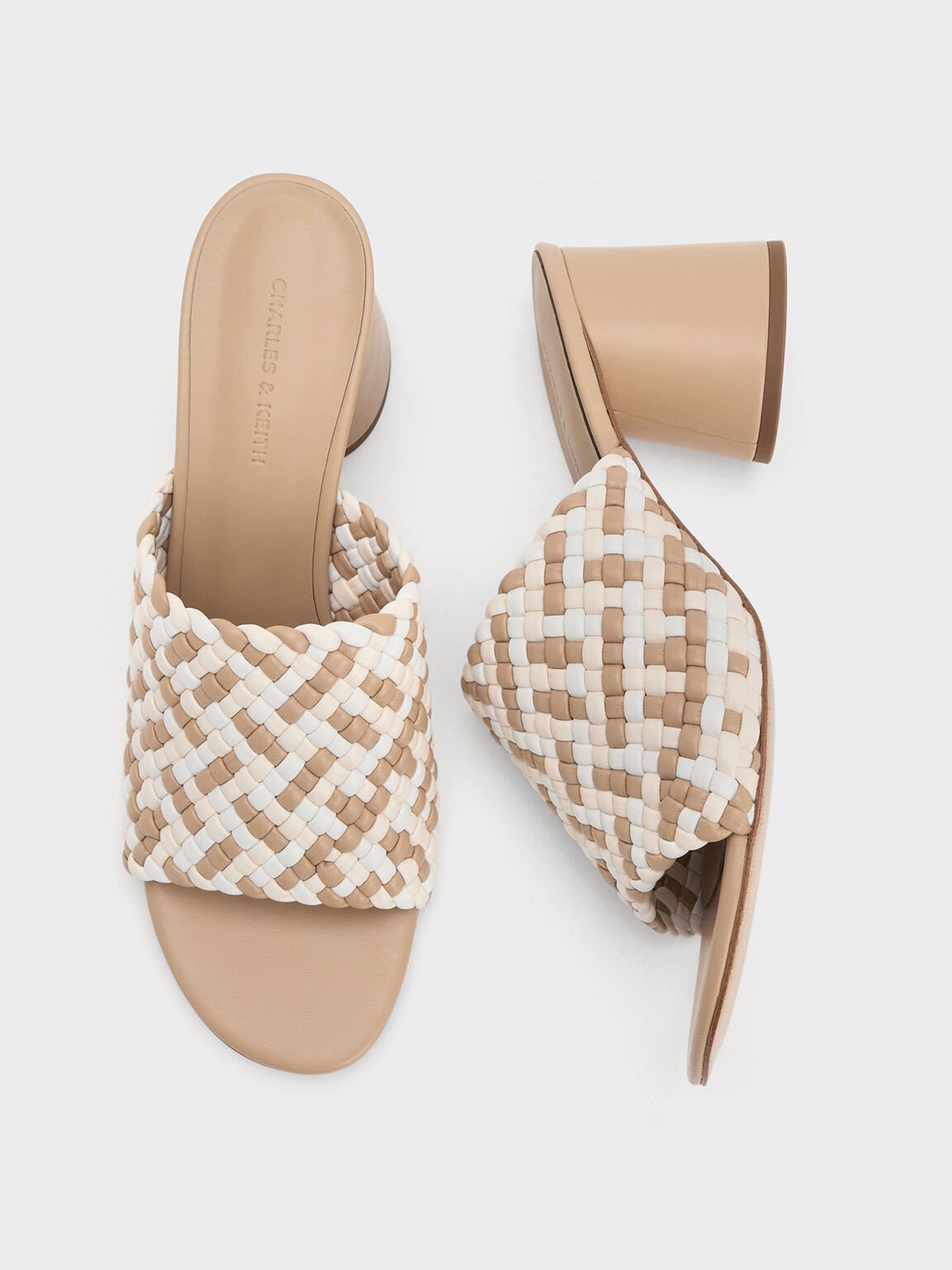 Interwoven Block Heel Mules, Multi, hi-res