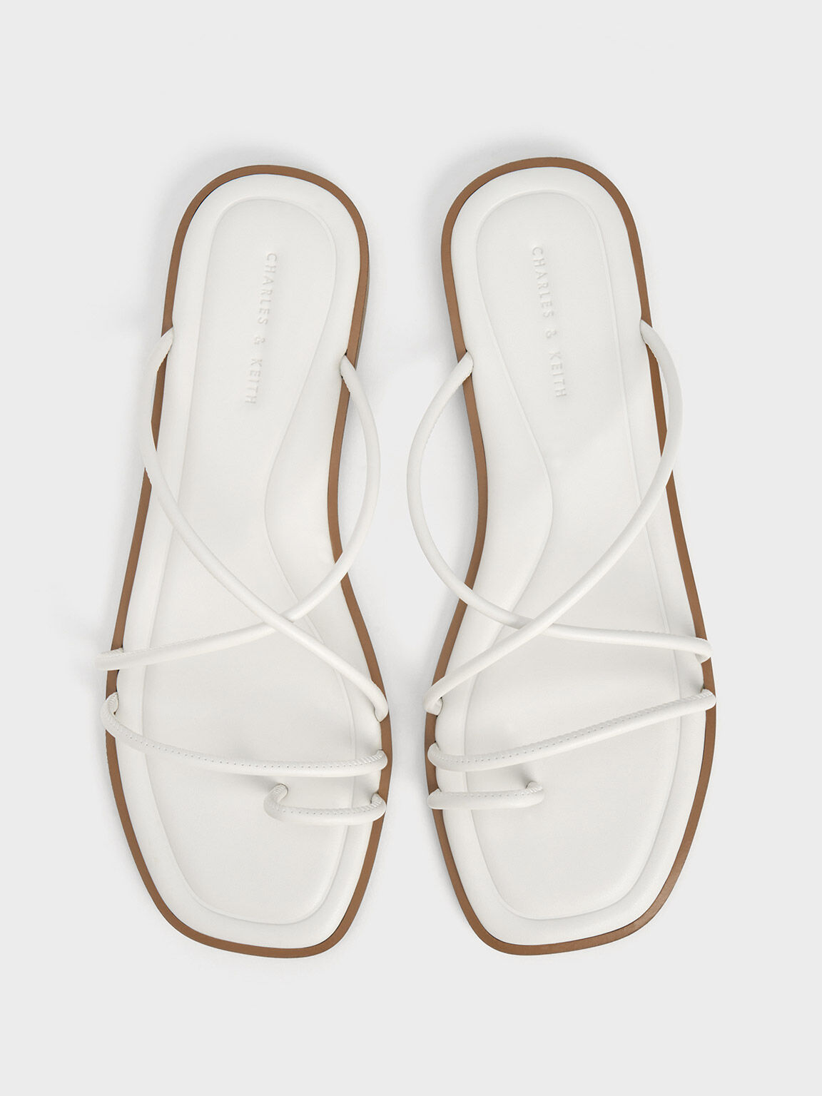 White Leather Thong Sandal With Double G | GUCCI® US