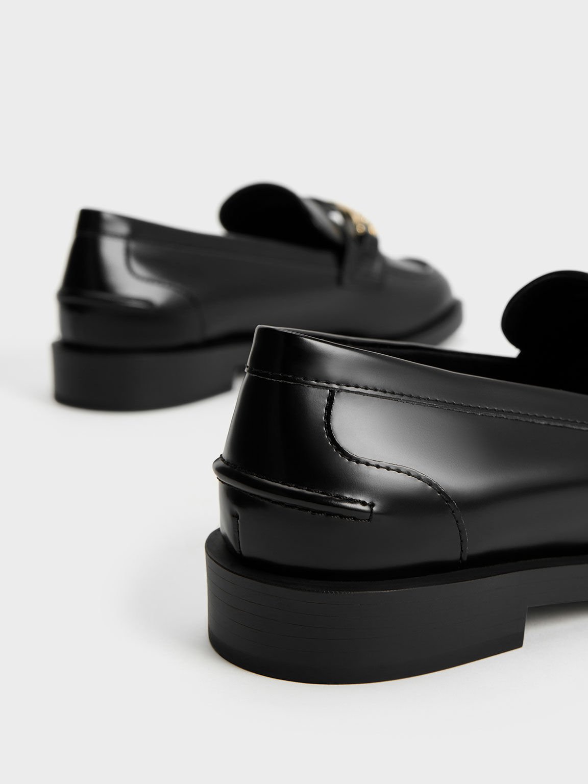 Leslie Metallic-Accent Loafers, Black Box, hi-res