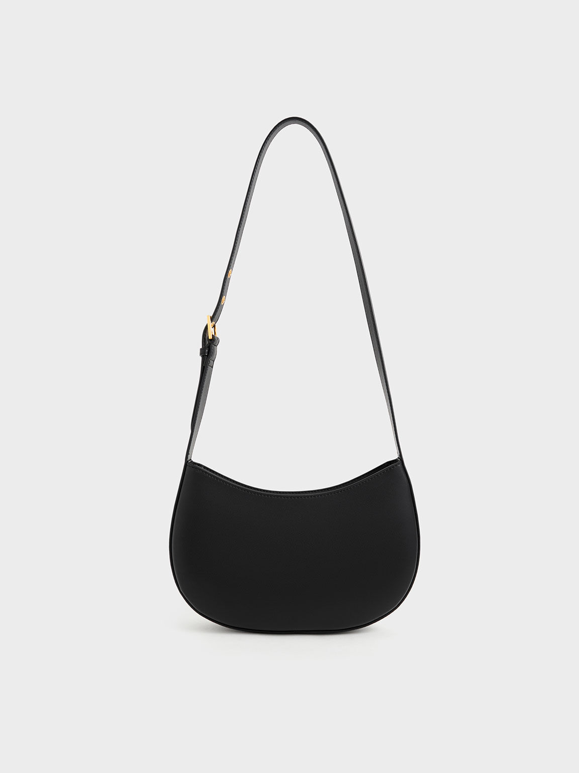 Black Curved Shoulder Bag - CHARLES & KEITH IN