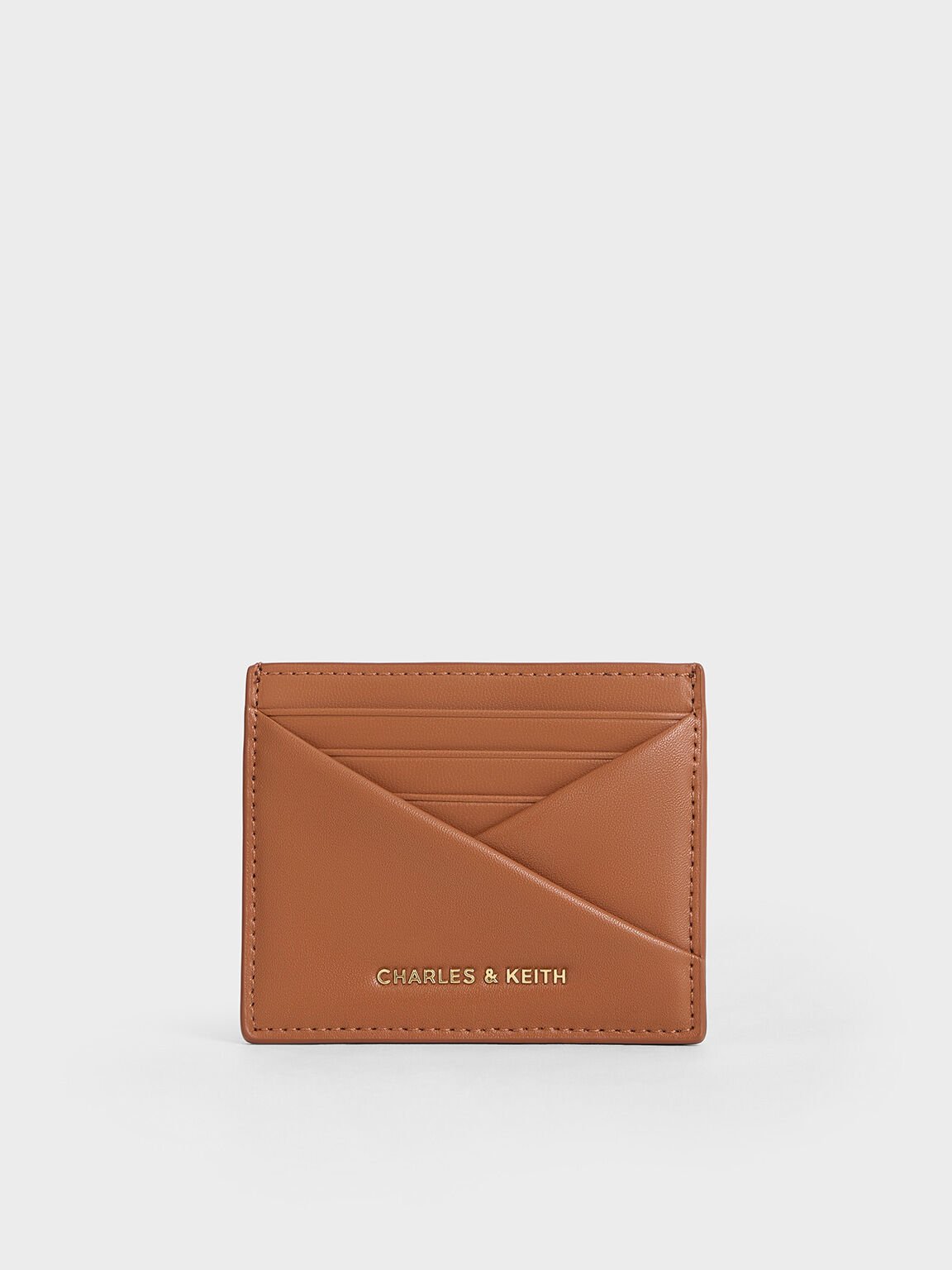 Midori Geometric Card Holder, Tan, hi-res