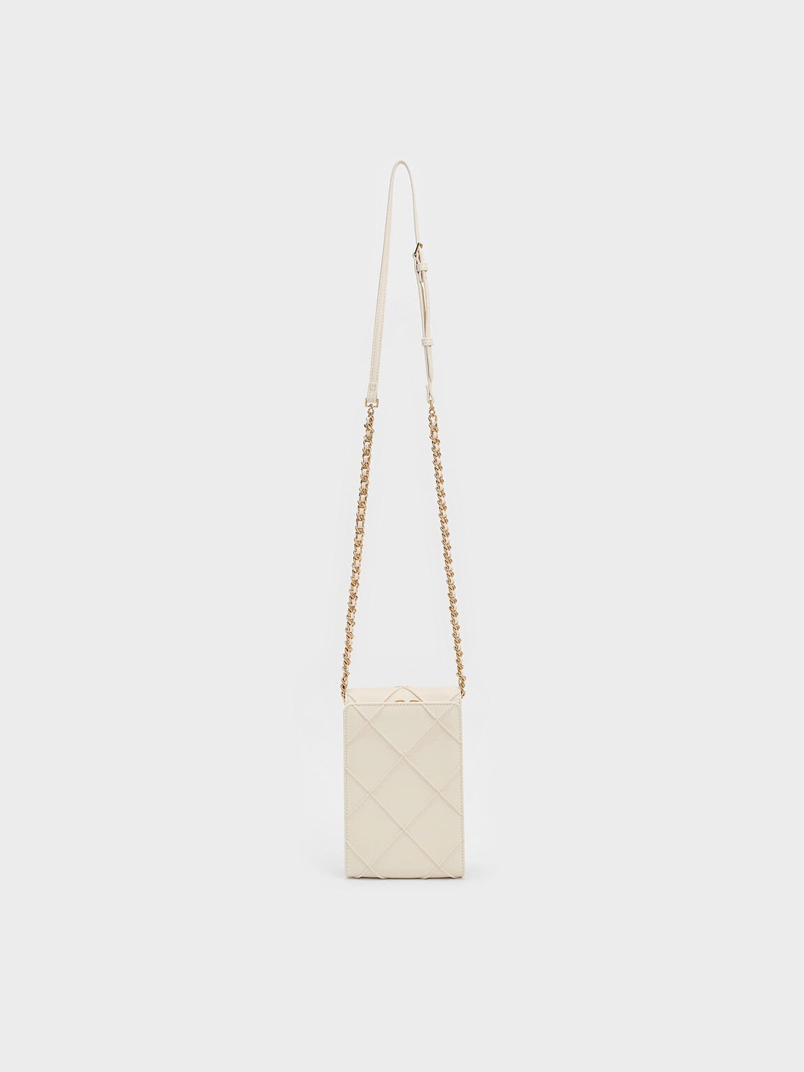 Eleni Quilted Elongated Crossbody Bag, Cream, hi-res