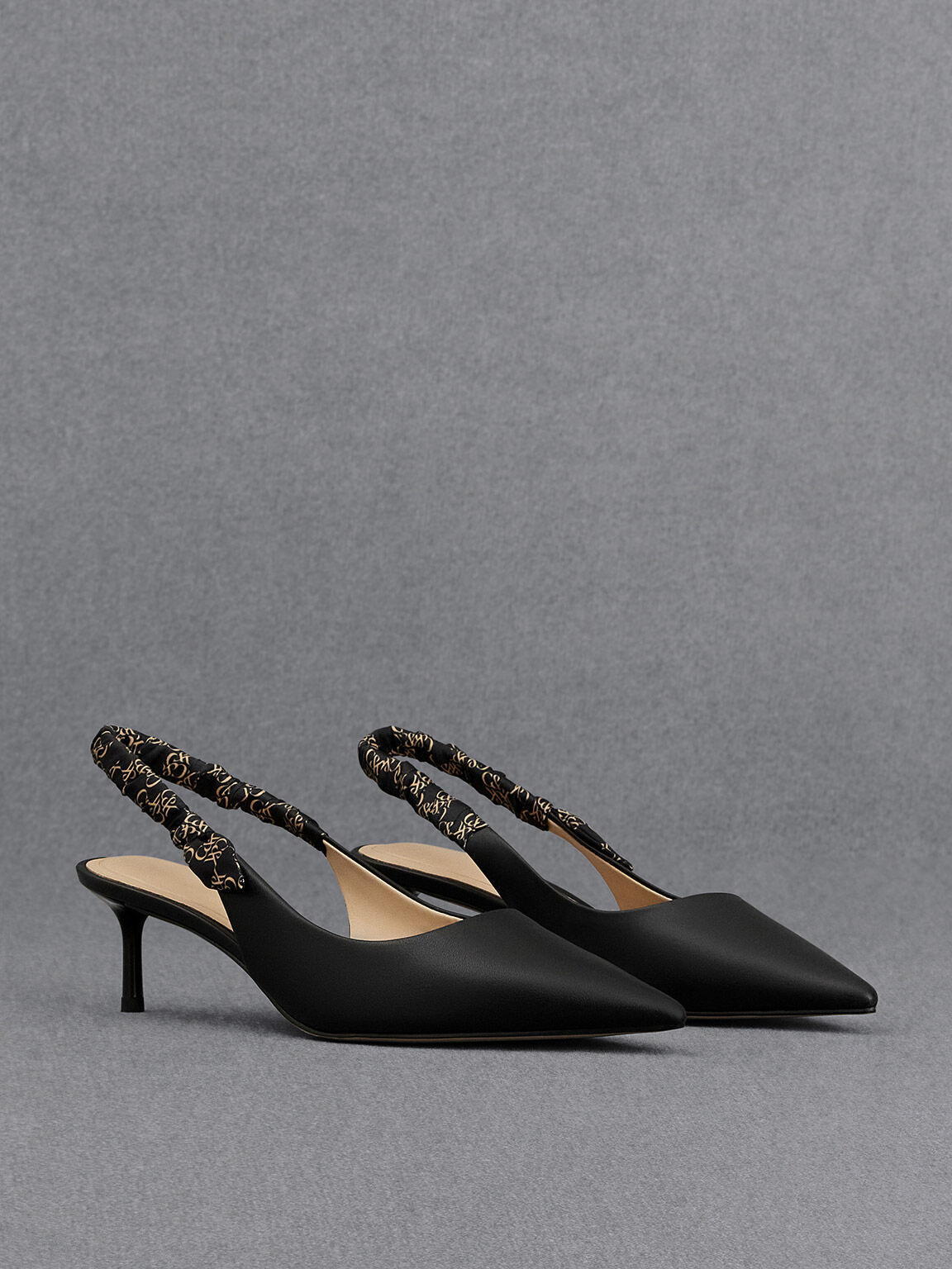 Black Open-Toe Allana Kitten Heels For Women – Monrow Shoes