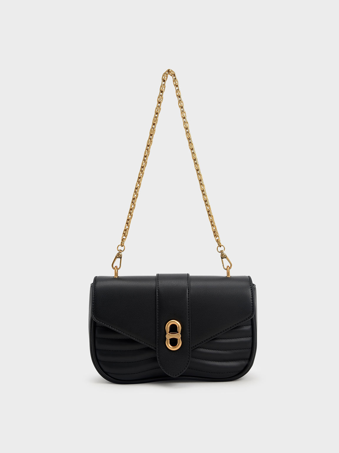 Yours Plus Size Black Detachable Chain Shoulder Bag Size One Size | Women's Plus Size and Curve Fashion