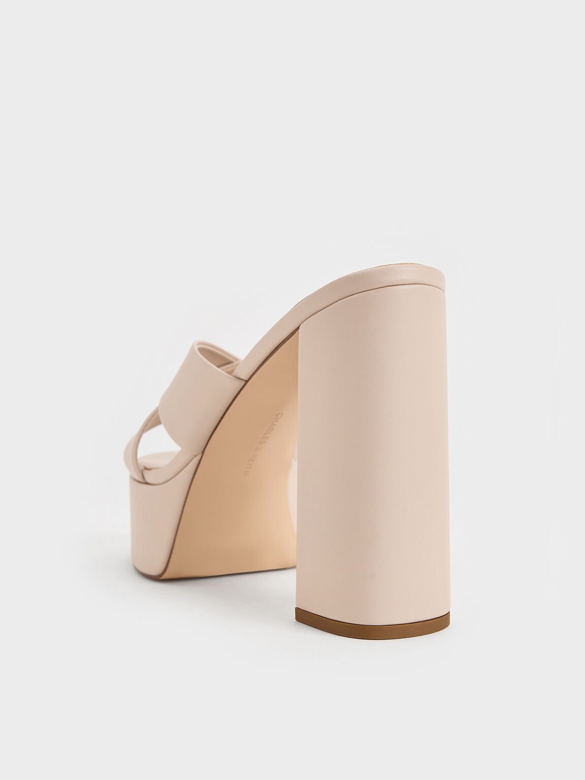 Crossover Strap Platform Mules, Cream, hi-res