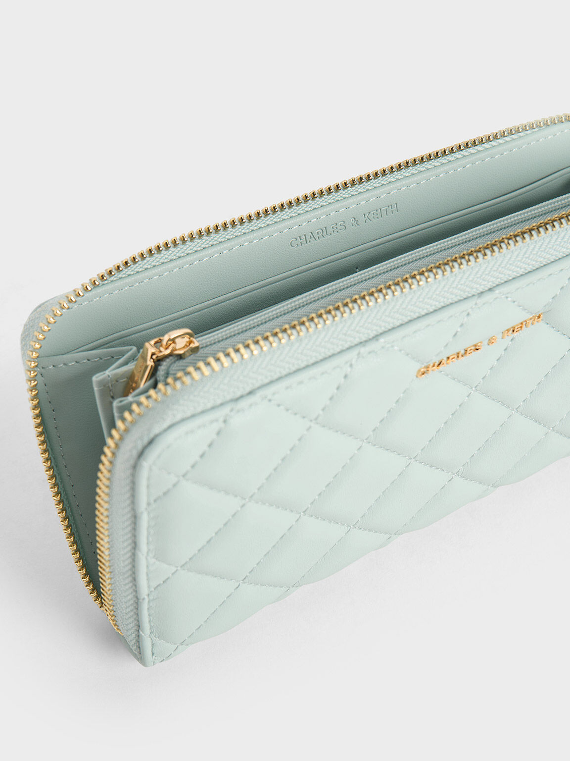 Cressida Quilted Long Wallet, Sage Green, hi-res