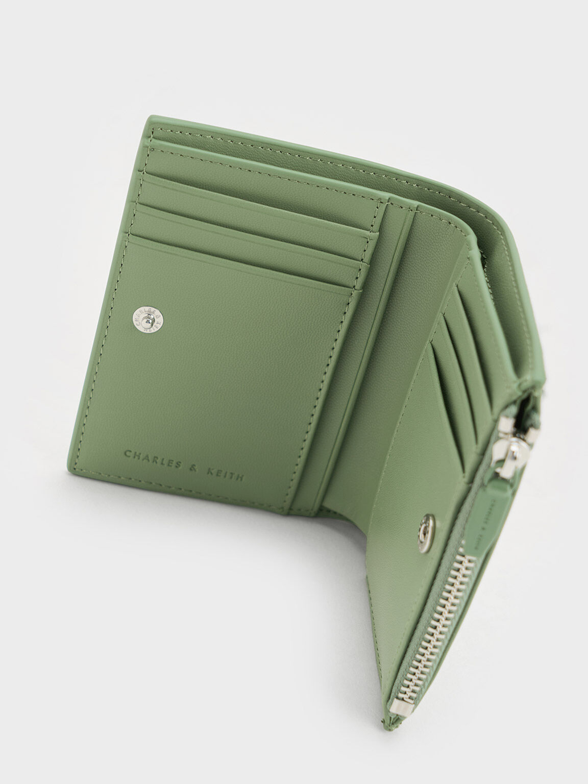 Midori Geometric Top-Zip Wallet - Green