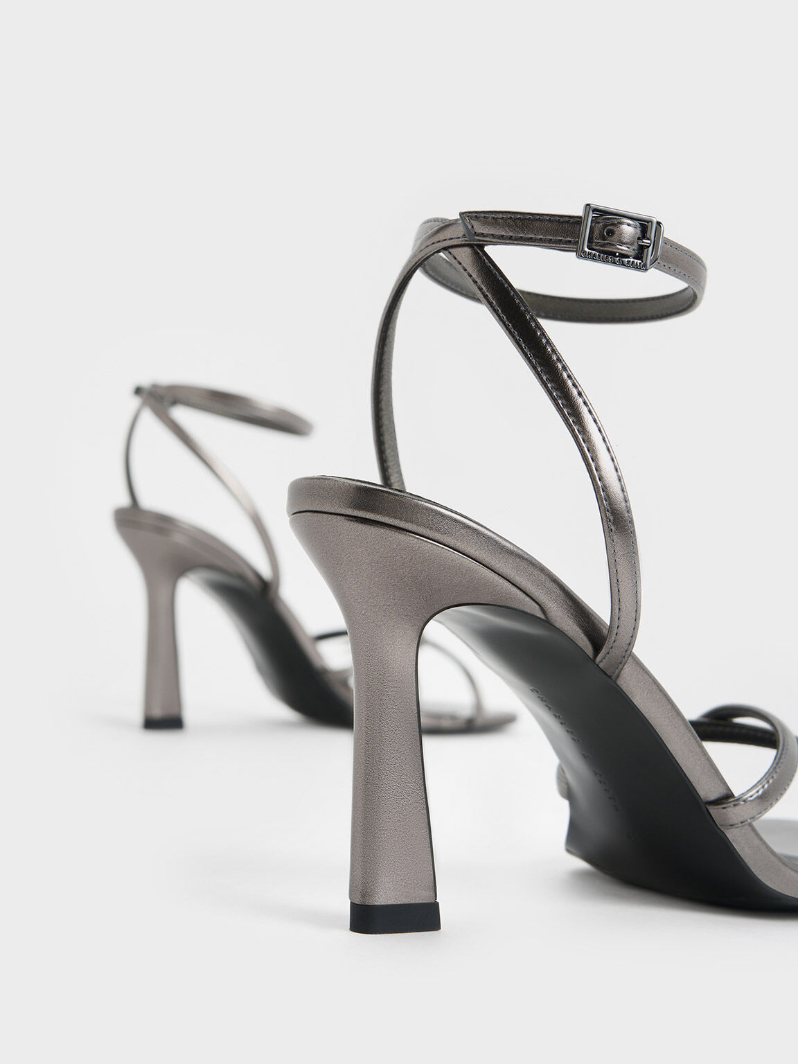 Guess Silver Glitter & Slate Gray Strappy Heels. | eBay