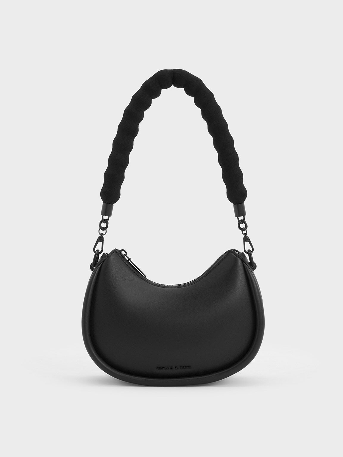 Arwen Quilted Chunky Chain Bag - Black
