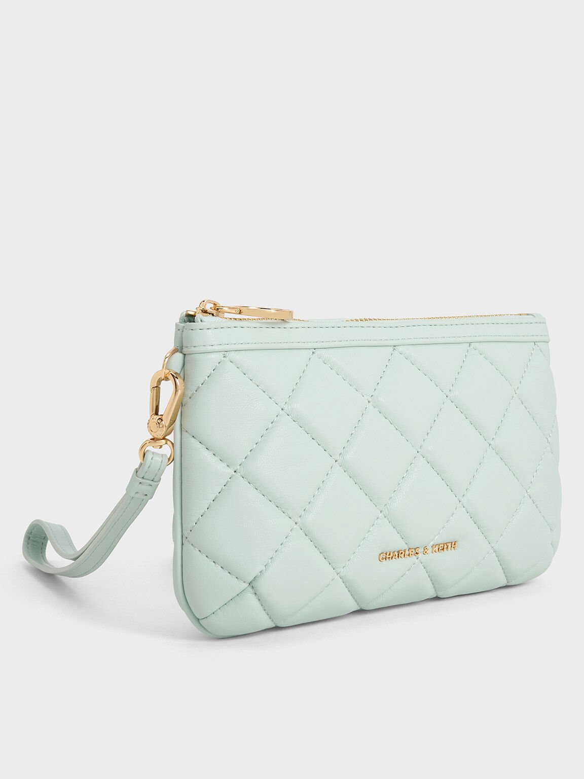 Cressida Quilted Wristlet, Sage Green, hi-res