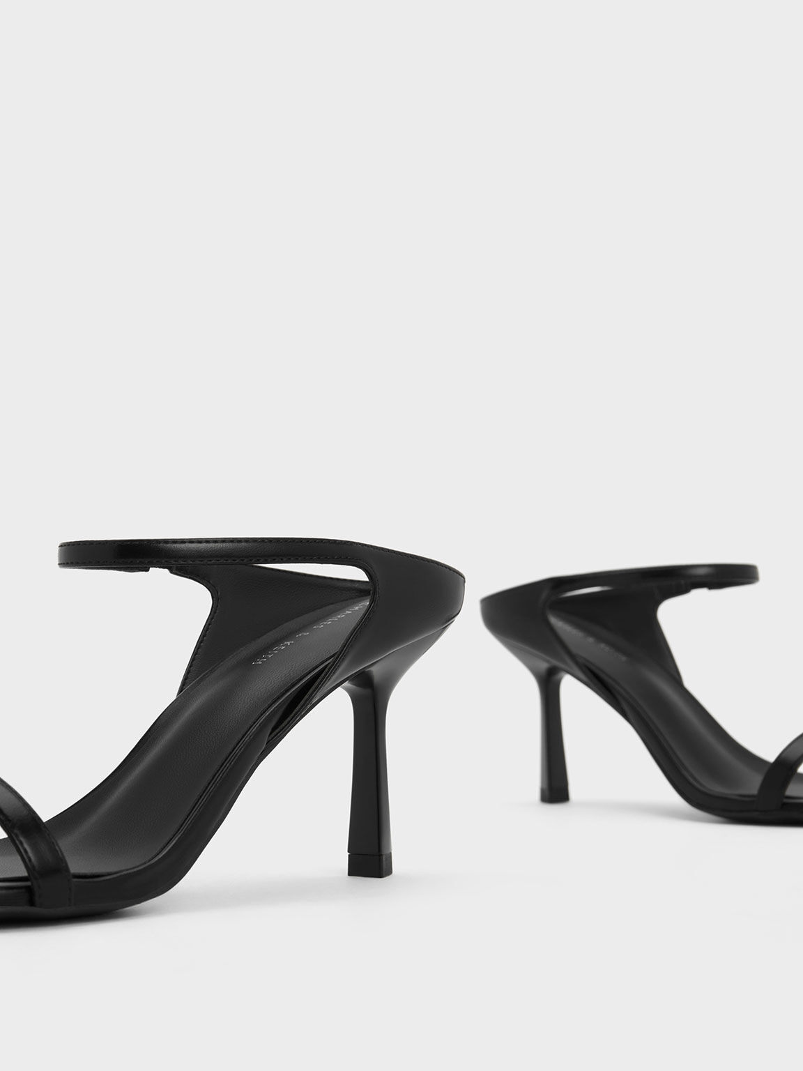 Metallic Snake Ankle Wrap Open Toe PVC Strap Stiletto Sandals - Black –  Trendy & Unique