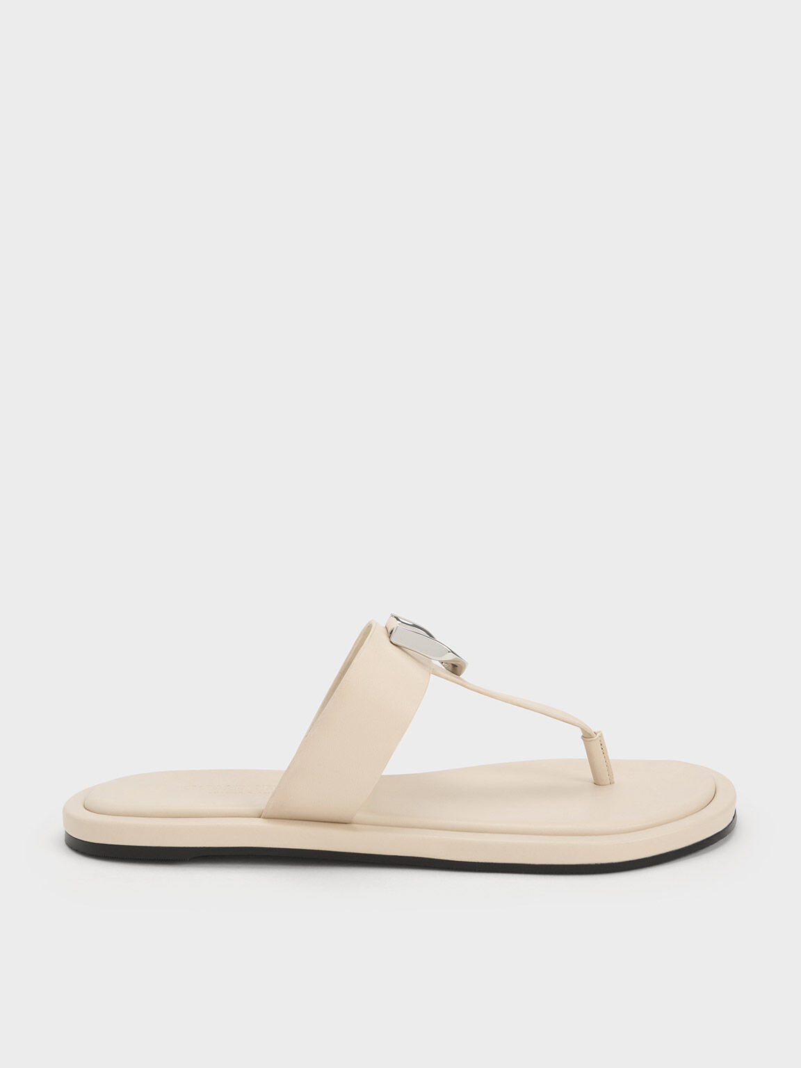 Chalk Espadrille Thong Sandals - CHARLES & KEITH IN