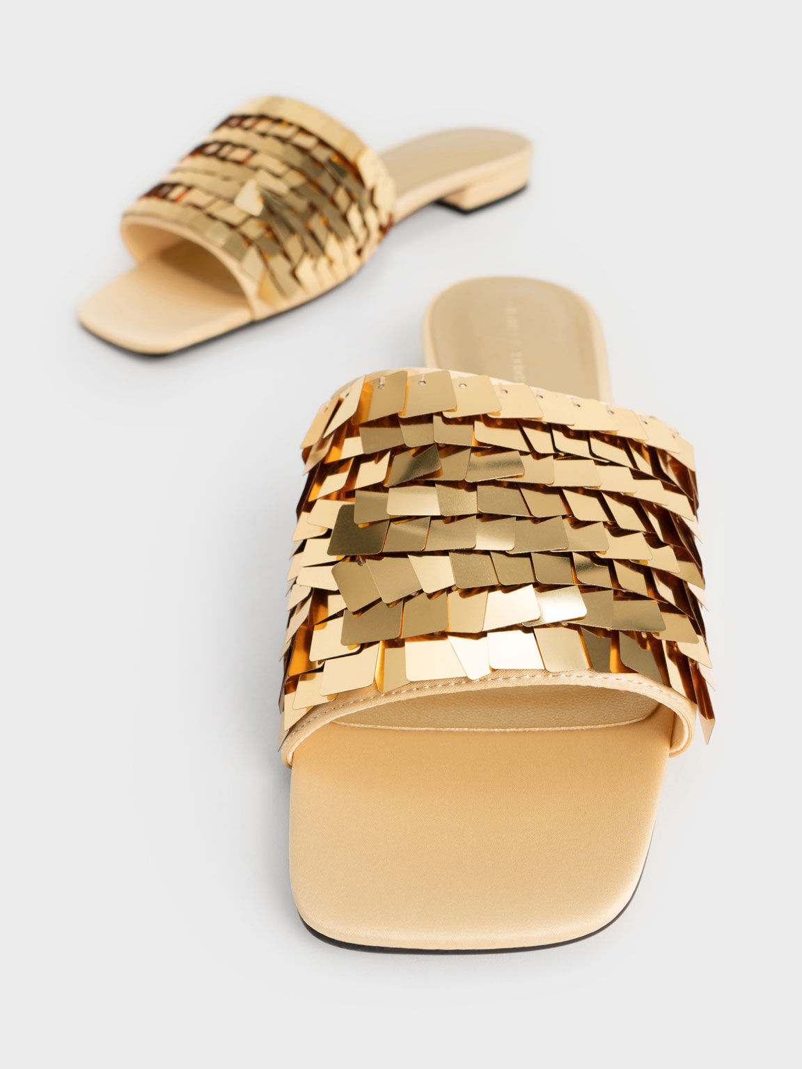 ZARA Gold Embellished Crystal Flat Sandals Slides NEW Size EU 4O / UK 7 /  US 9 | eBay