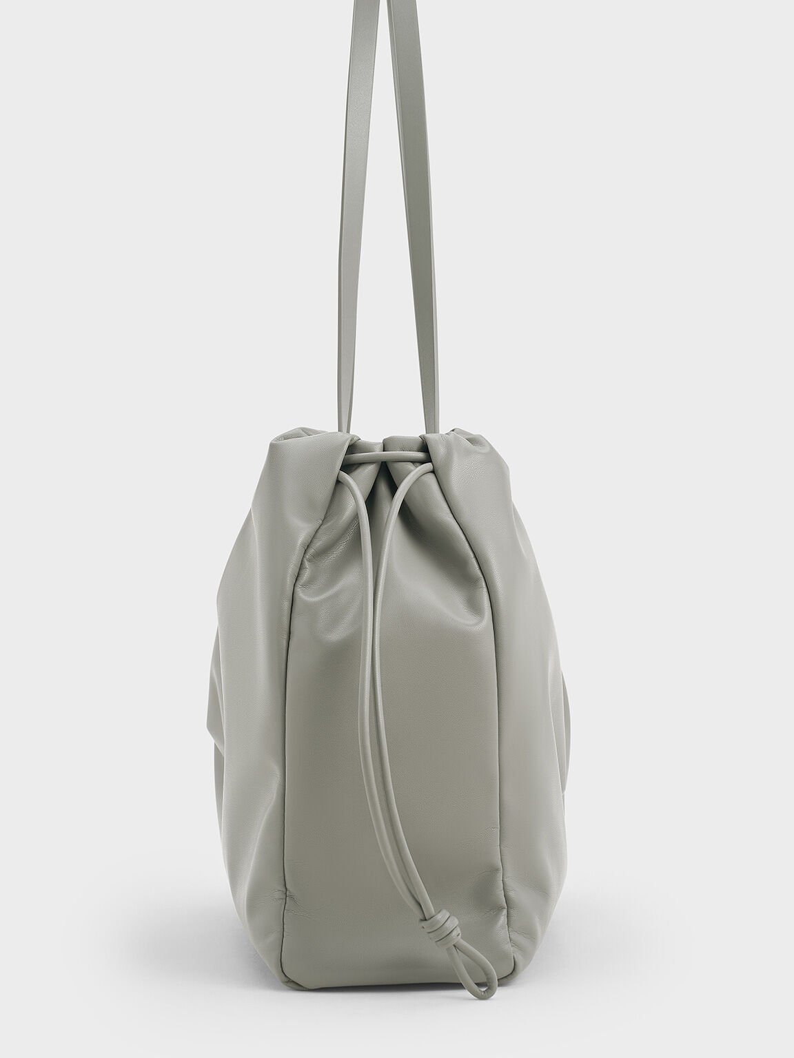 Bethel Ruched Drawstring Tote Bag, Grey, hi-res