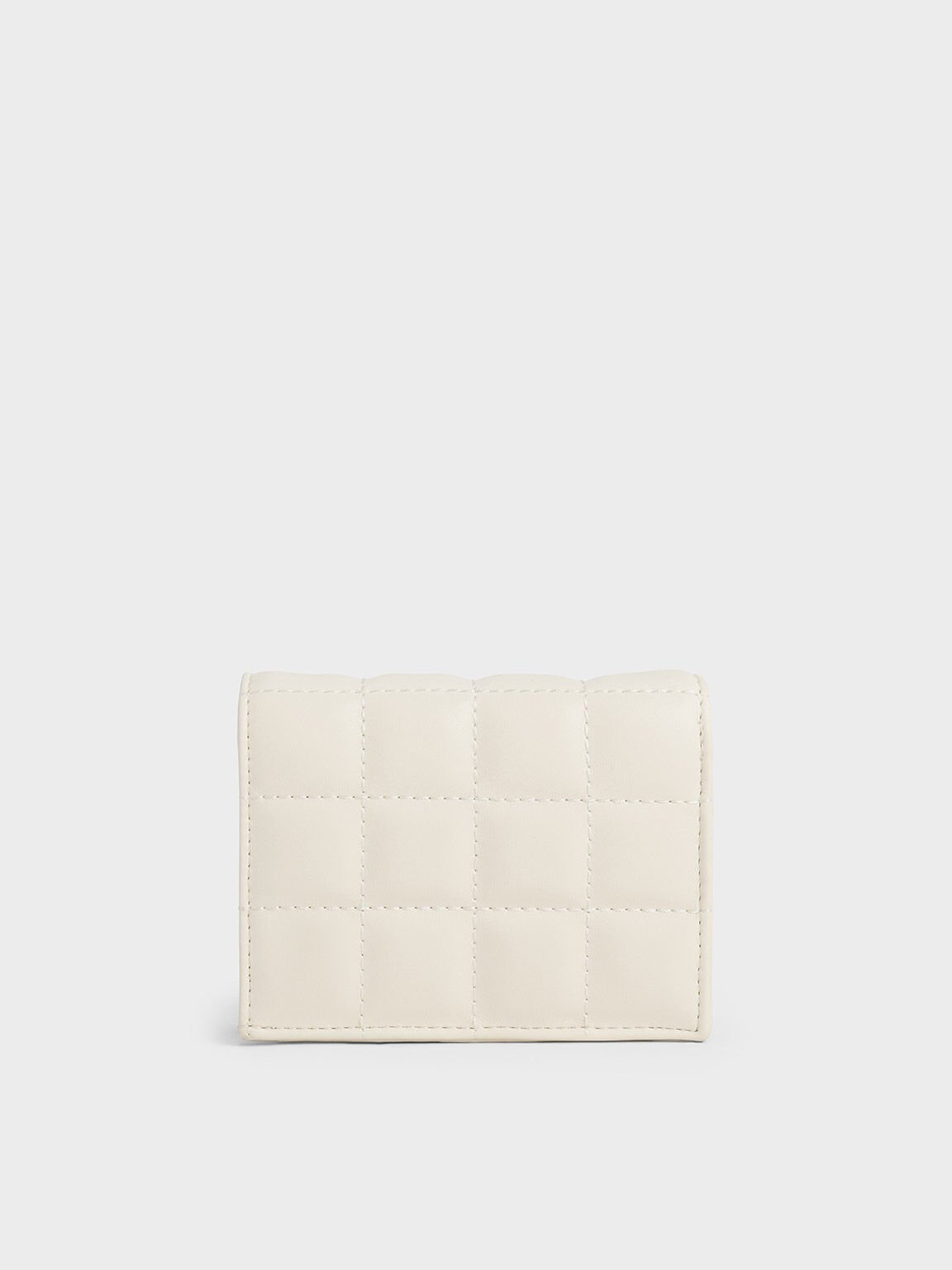 Quilted Mini Wallet, Cream, hi-res