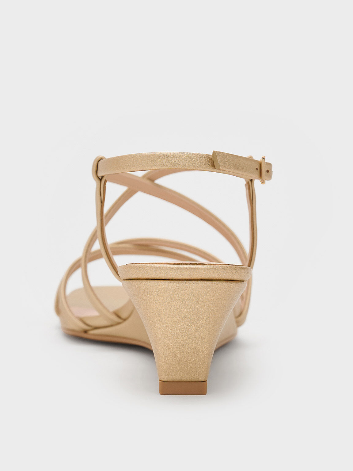 Strappy Wedge Sandals, Gold, hi-res