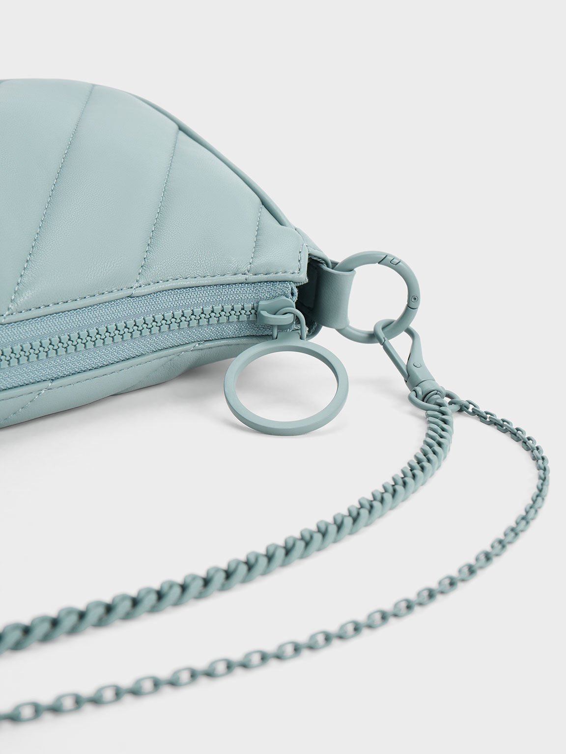 Philomena Puffy Chain-Strap Crossbody Bag, Slate Blue, hi-res