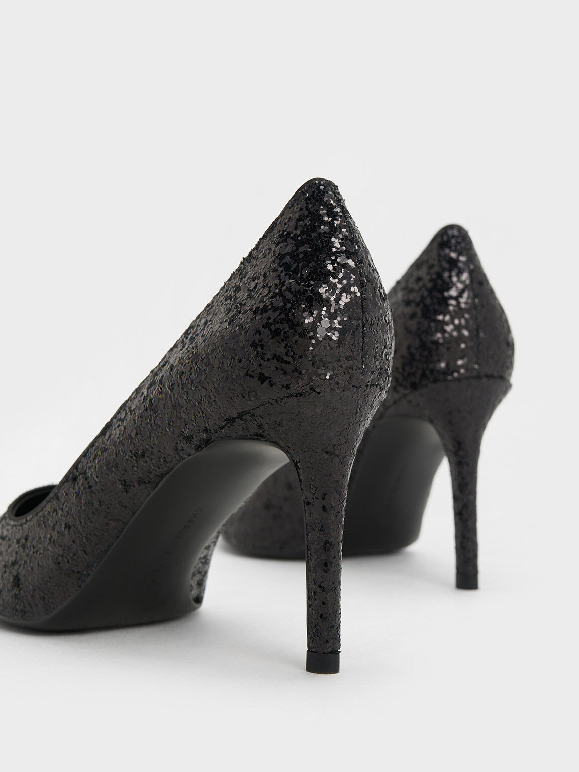 Piccadilly Ref: 745035 Business Stilettos Shoe Mid Heel in Glitter Bla |  Piccadilly Shoes