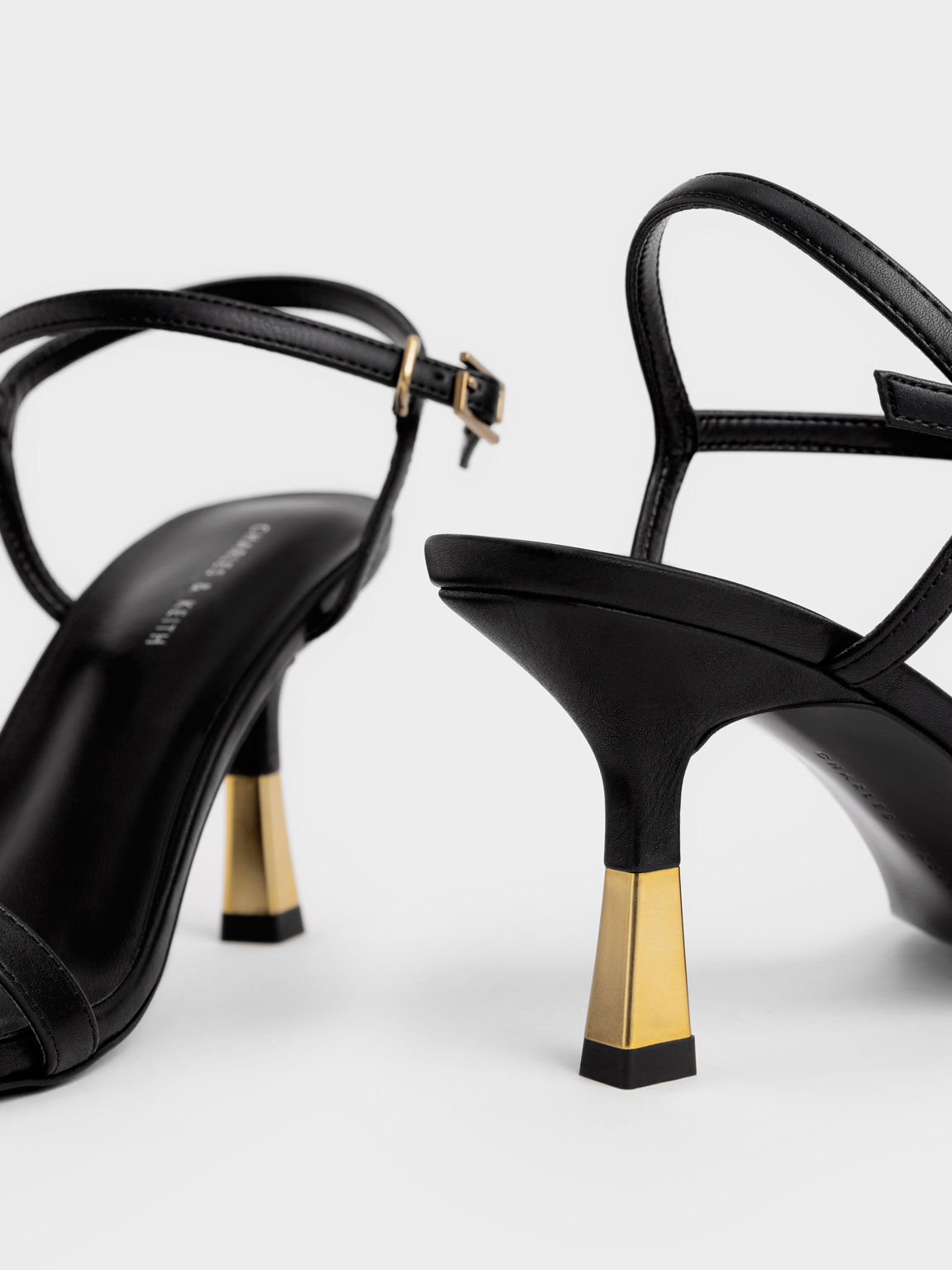 Charles & Keith Black Ankle Strap Sandals