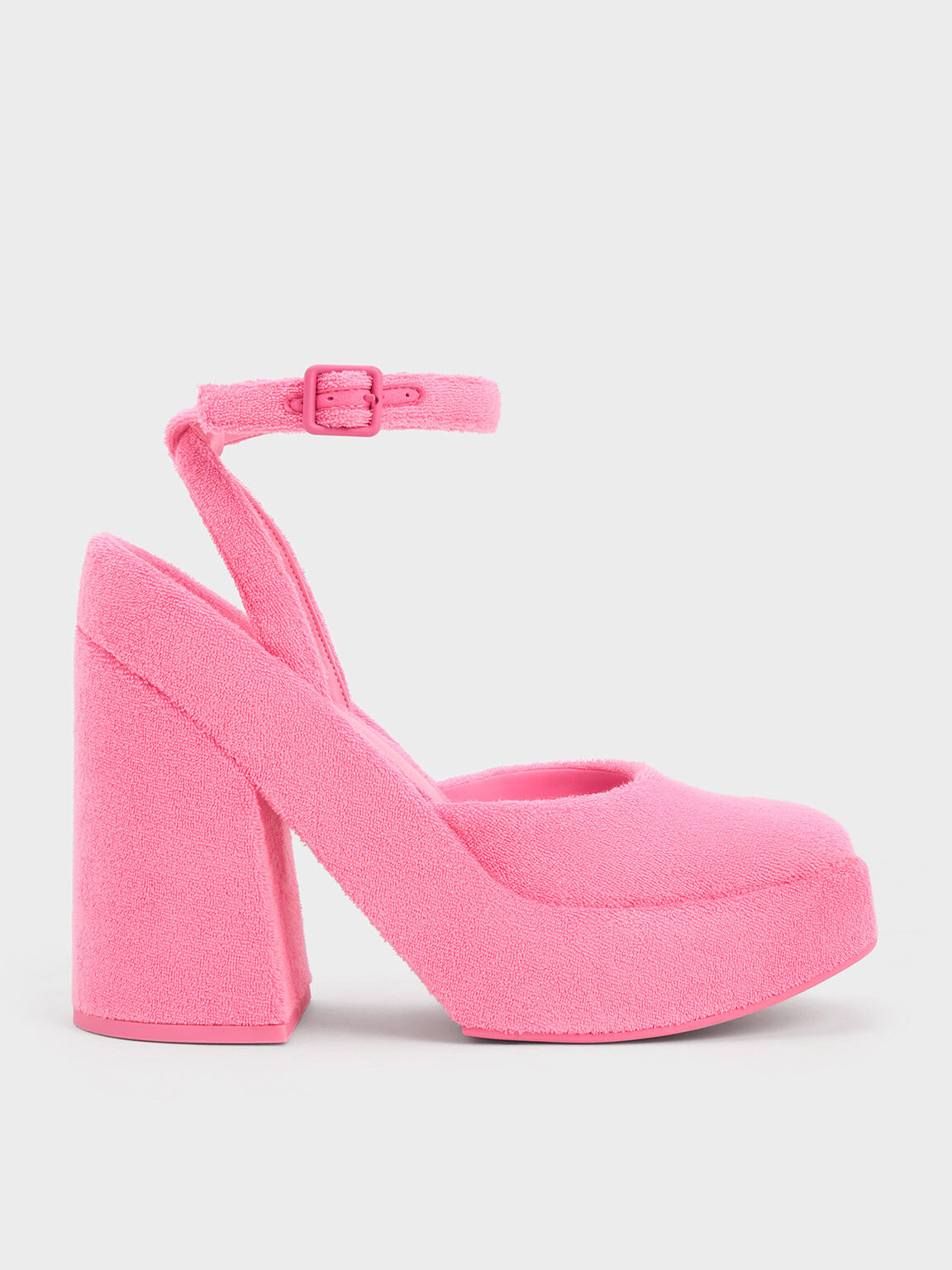 Hot Pink Ladies' Ankle Strap Chunky Heel Pumps, French Style One-word Band High  Heels, Autumn/winter New | SHEIN USA