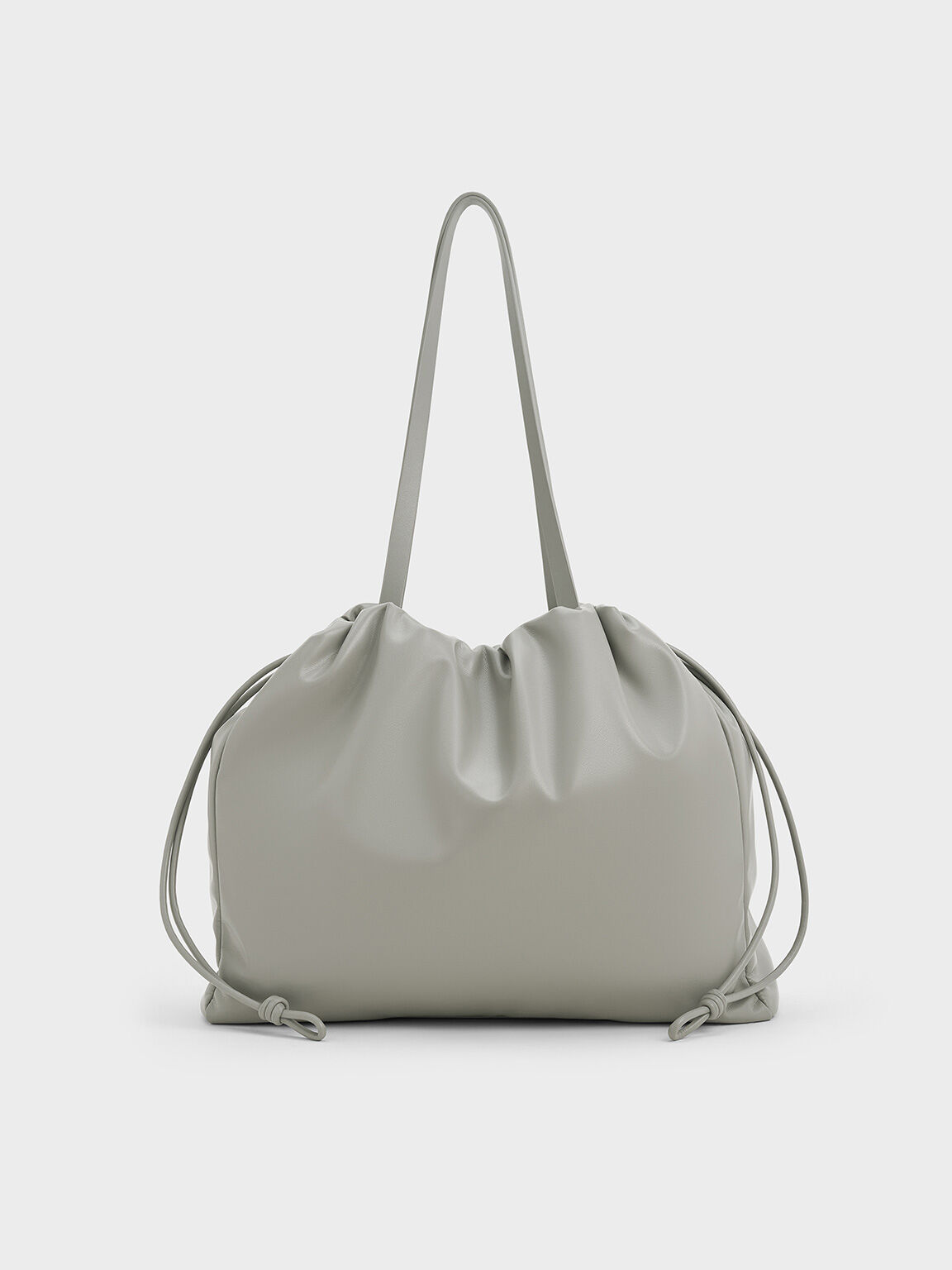 Bethel Ruched Drawstring Tote Bag, Grey, hi-res