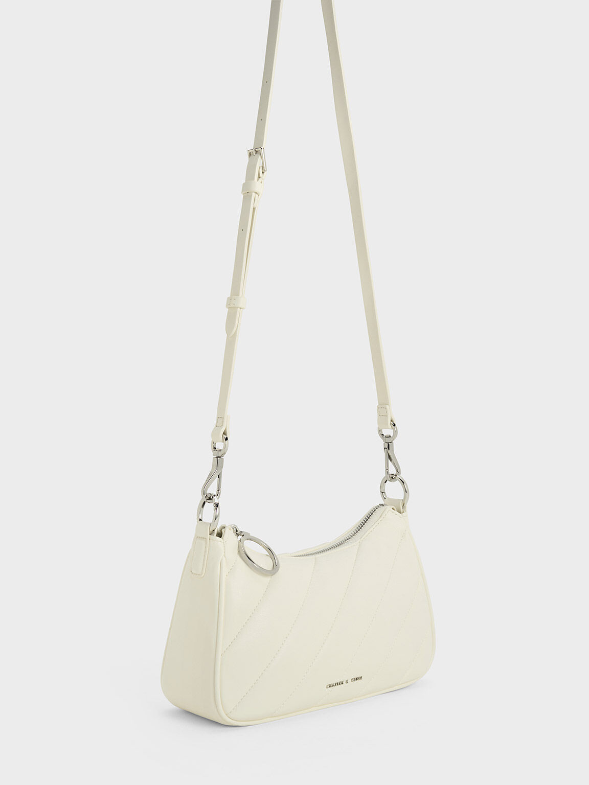 Philomena Puffy Chain-Strap Crossbody Bag, Cream, hi-res