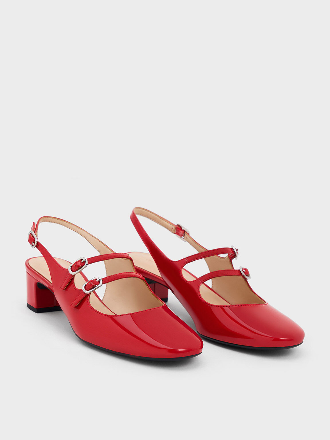 1920's inspired Mary Jane pumps - Red - Yvonne – memery