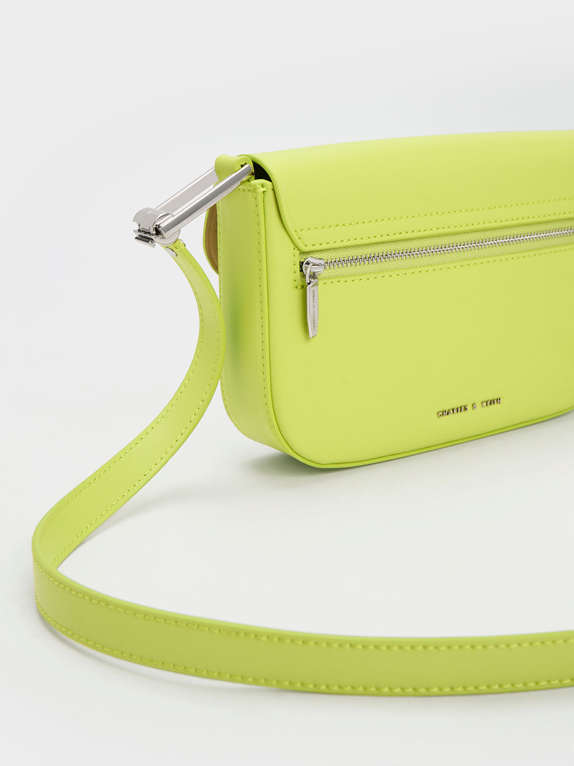 Koa Square Push-Lock Shoulder Bag - Lime