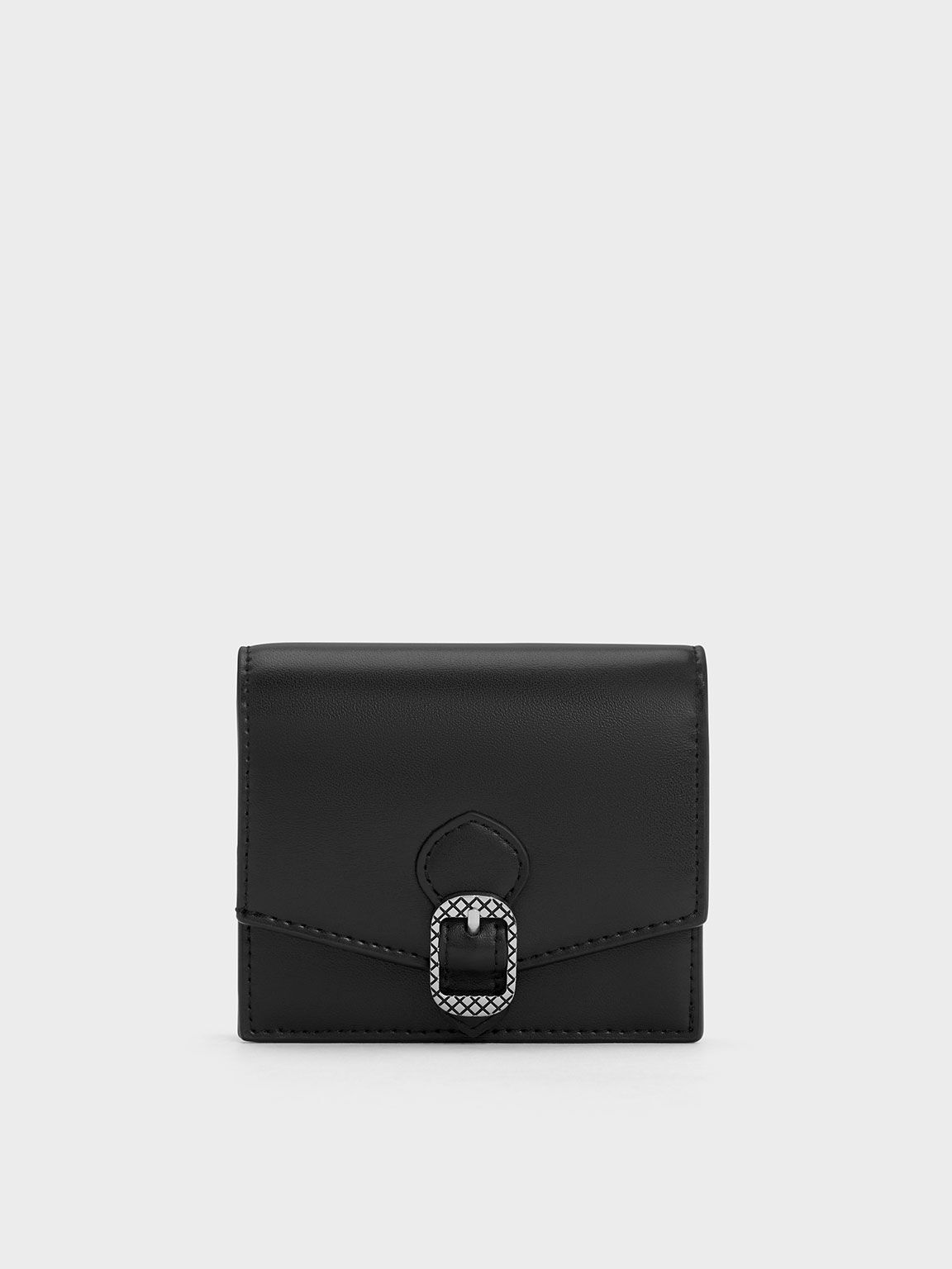 Avis Printed-Buckle Wallet, Noir, hi-res