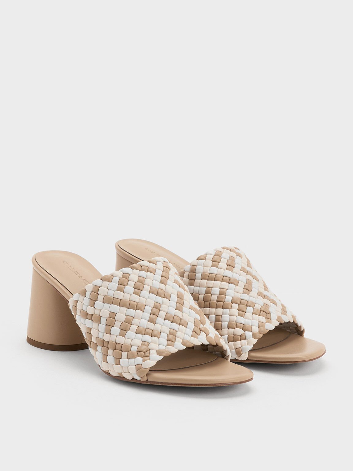 Interwoven Block Heel Mules, Multi, hi-res