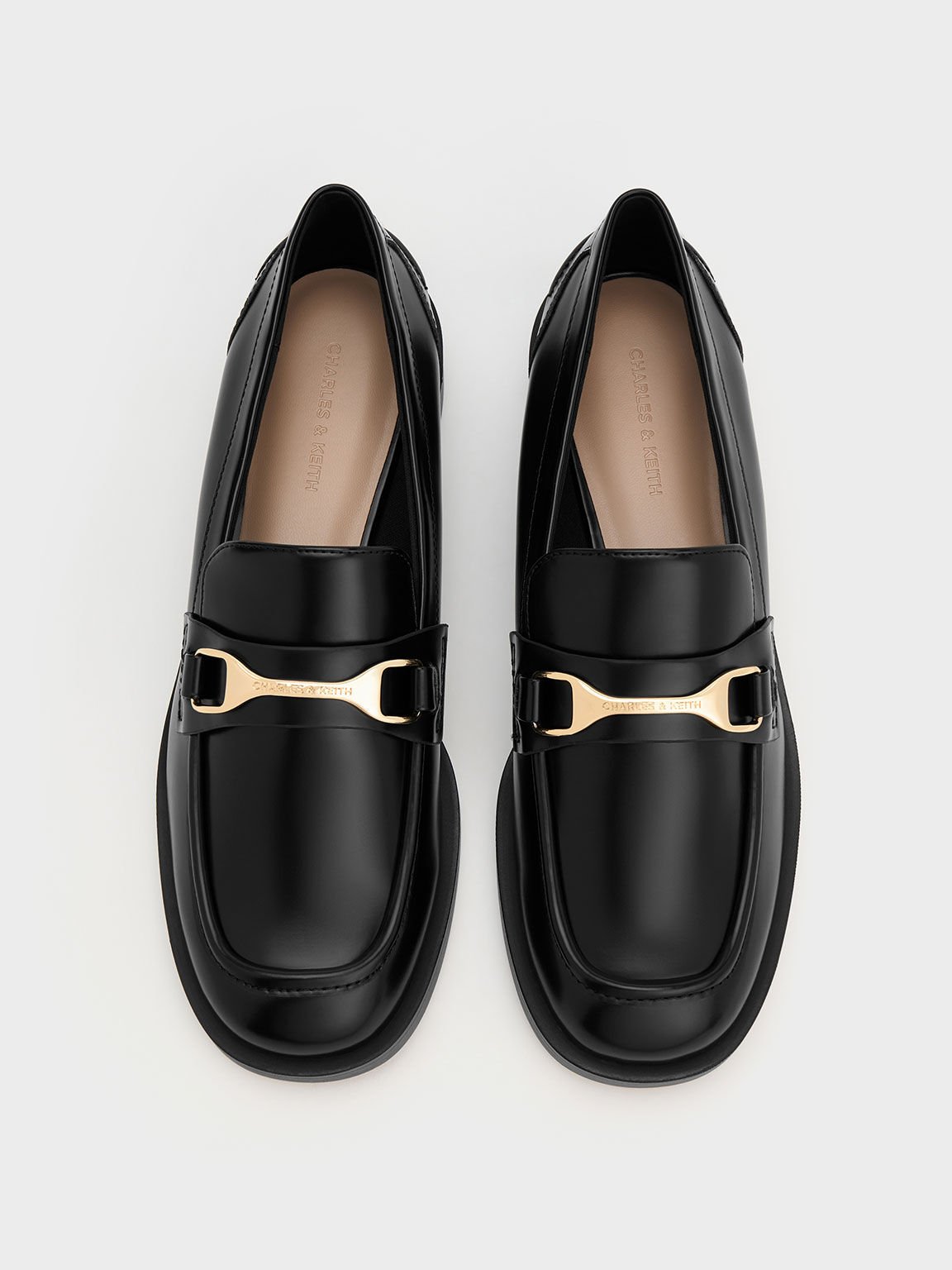 Leslie Metallic-Accent Loafers, Black Box, hi-res