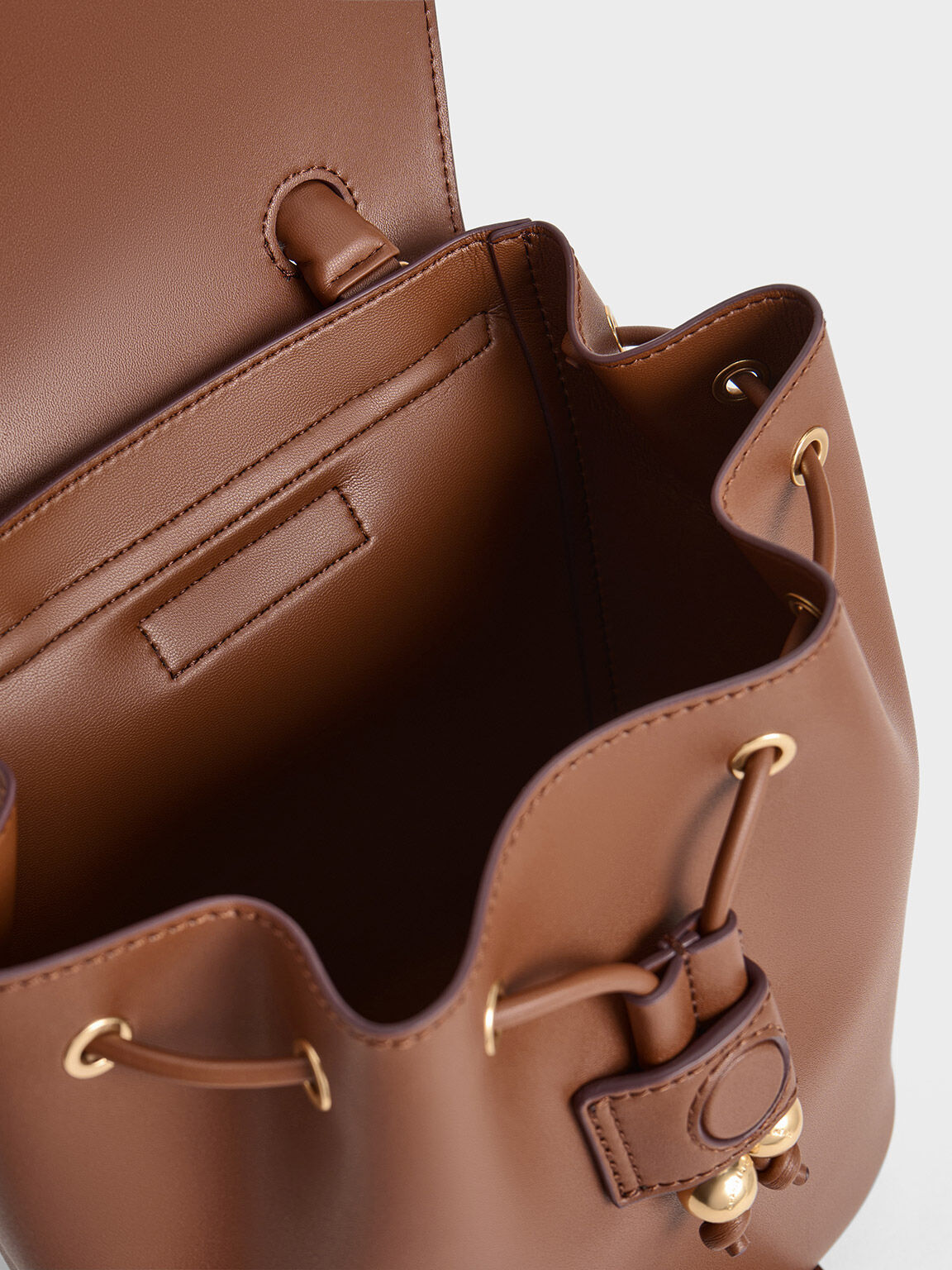 Eve Ruched-Handle Backpack, Chocolate, hi-res