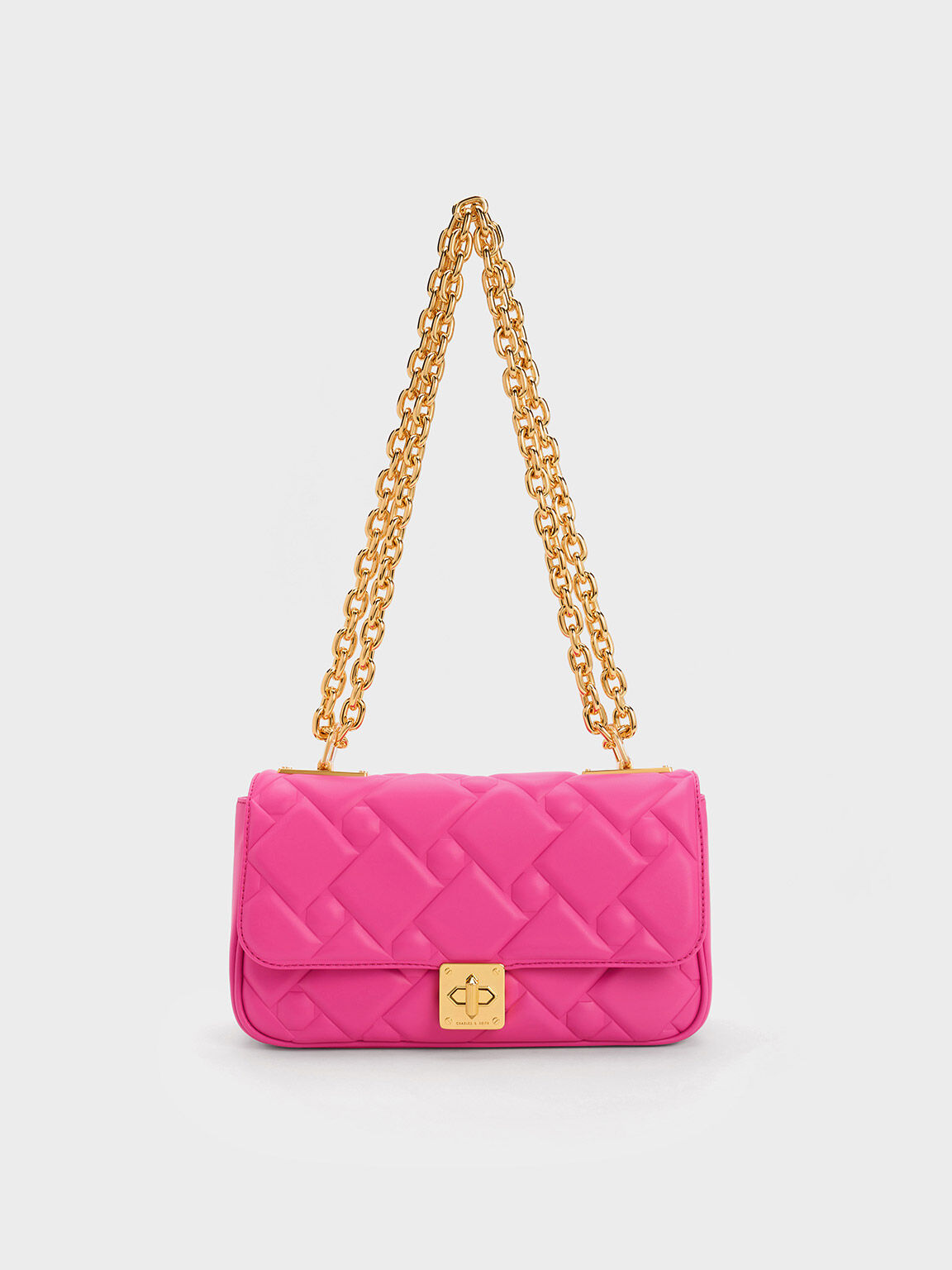 Tillie Quilted Chain Bag - Fuchsia