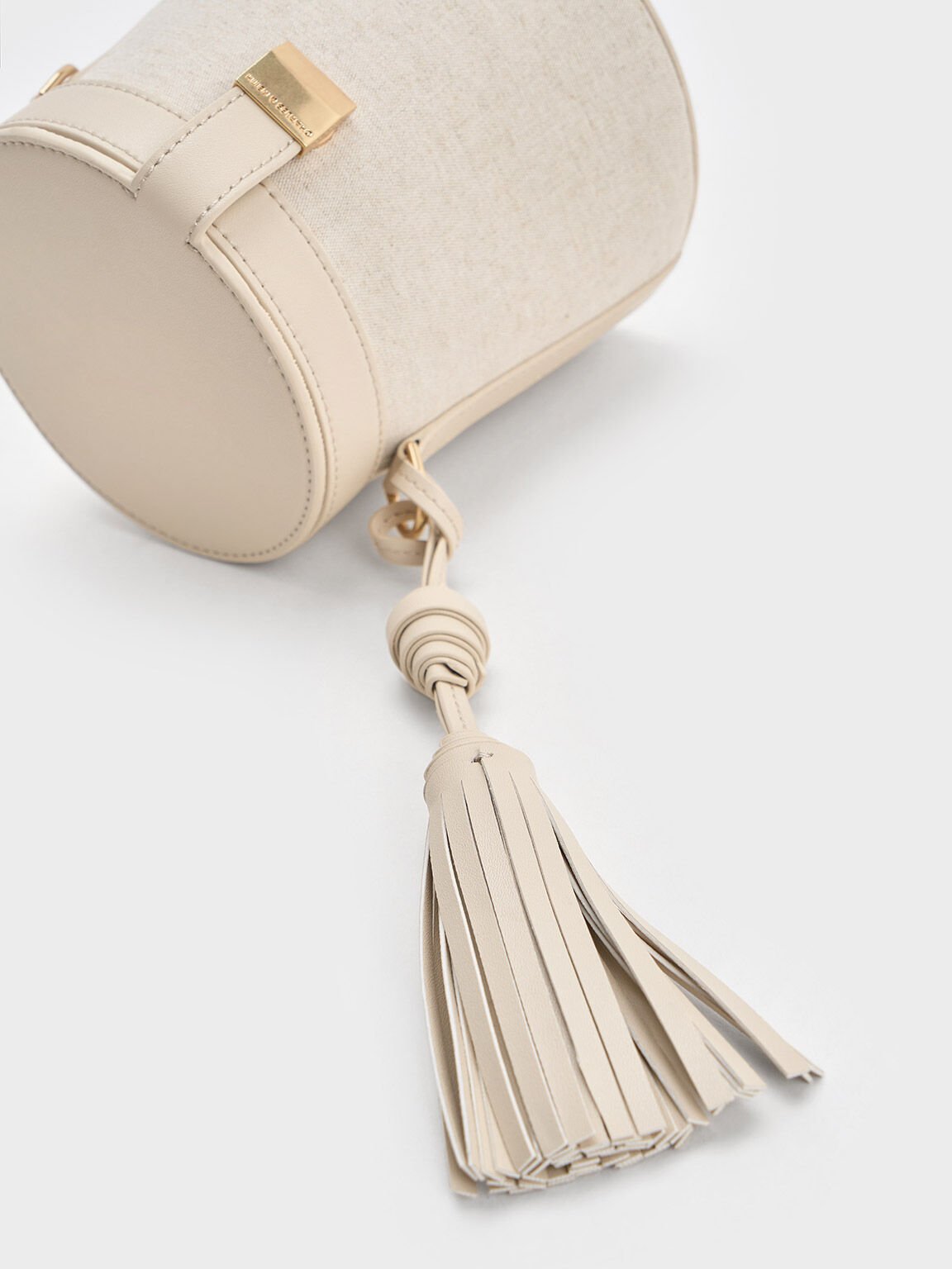 Sianna Linen Bucket Bag, Beige, hi-res