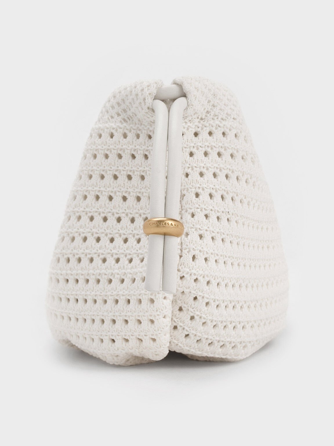 Ida Knitted Chain-Handle Clutch, Cream, hi-res