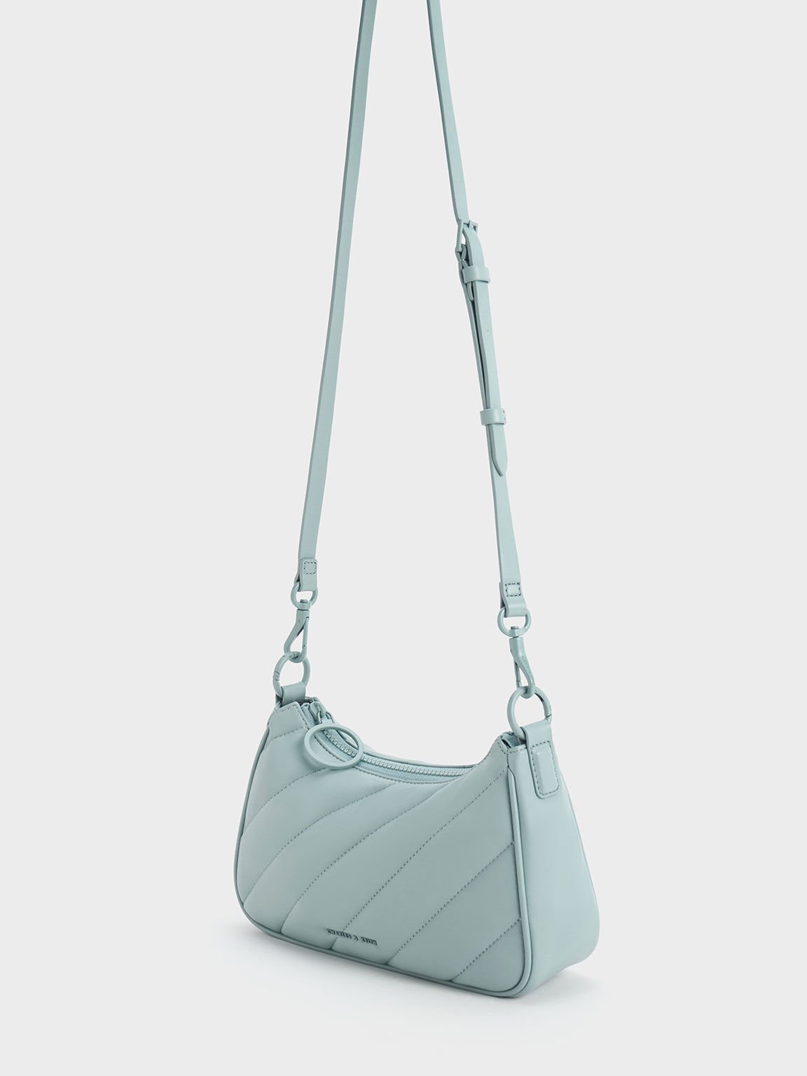 Philomena Puffy Chain-Strap Crossbody Bag, Slate Blue, hi-res