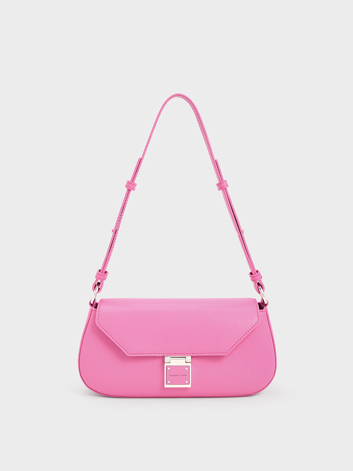 Pink Gabine Leather Crossbody Bag - CHARLES & KEITH International